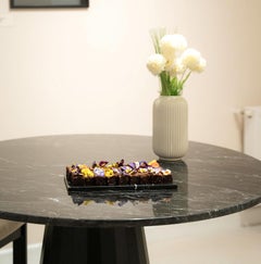 Alexander Black Marble Dining Table - Marble Top & Wood Base