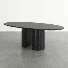 Alexander Black Marble Dining Table - Oval Customizable Marble Table