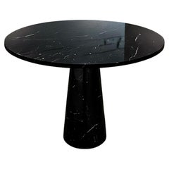 Alexander Black Round Table - Fully Black Marble Dining Round Table