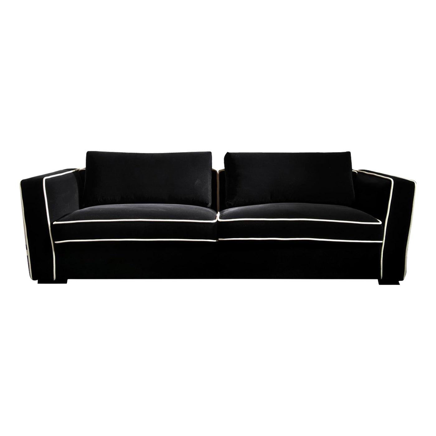 Alexander Black Sofa by Dom Edizioni For Sale