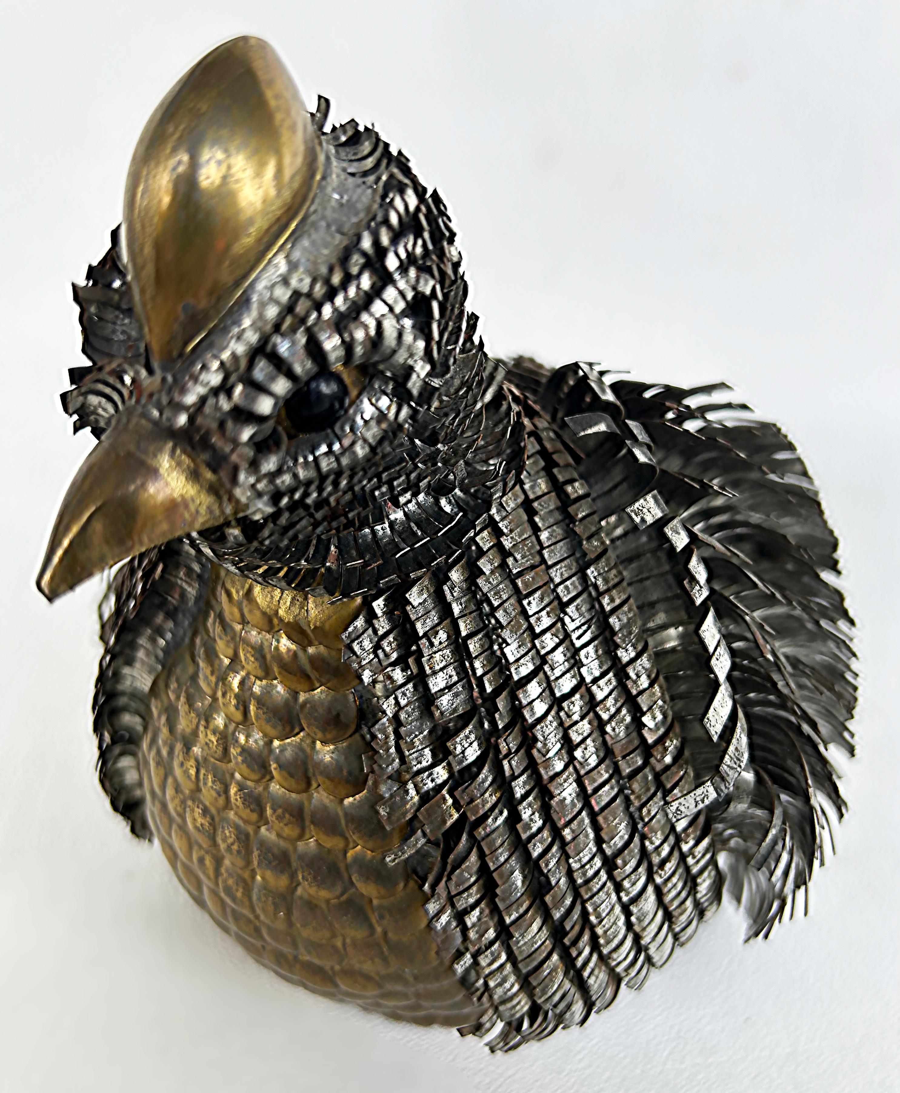 Mid-century Alexander Blazquez Bustamante Style Bird Figures in Mixed Metals  For Sale 1