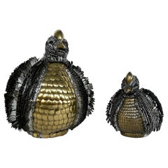 Mid-century Alexander Blazquez Bustamante Style Bird Figures in Mixed Metals