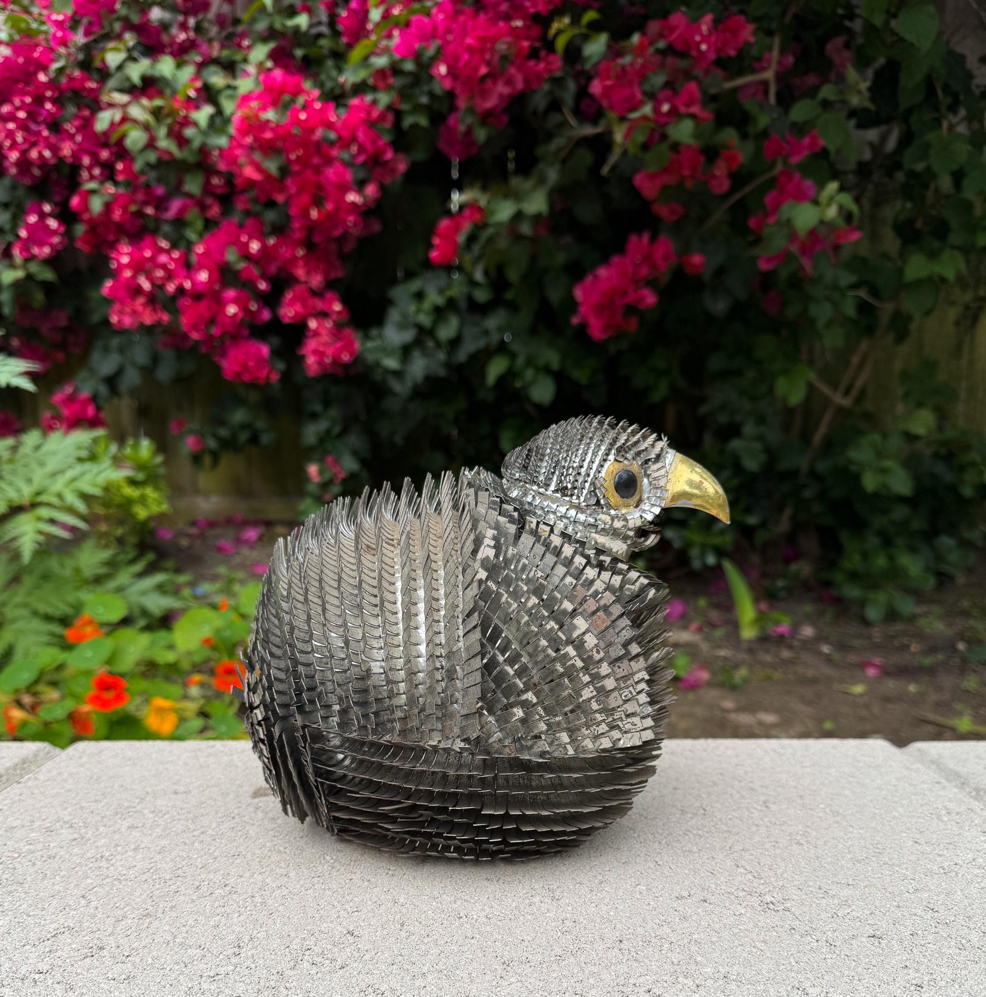 20th Century Alexander Blazquez Mexican Modern Metal Bird Sculpture, 1960's For Sale