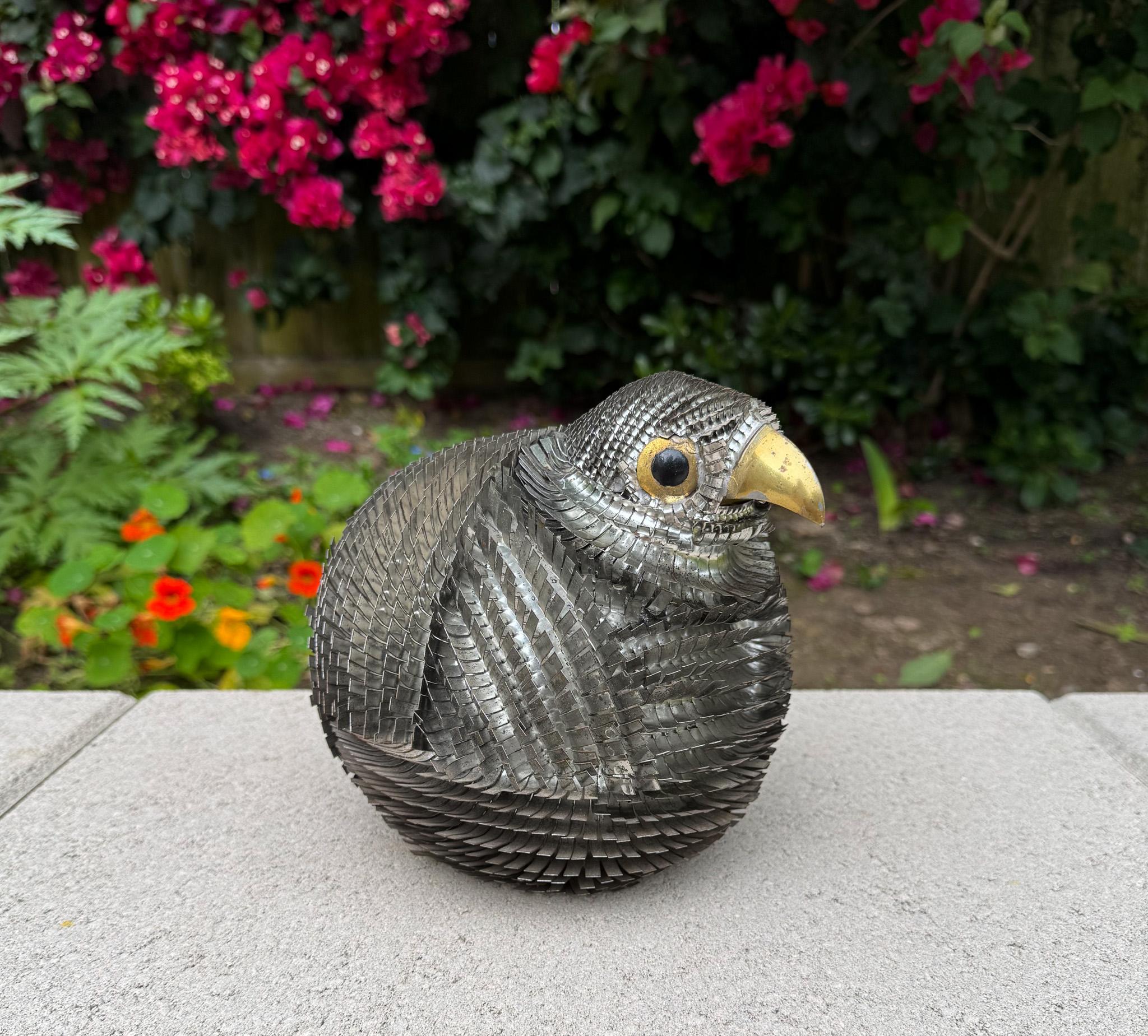 Alexander Blazquez Mexican Modern Metal Bird Sculpture, 1960's For Sale 1
