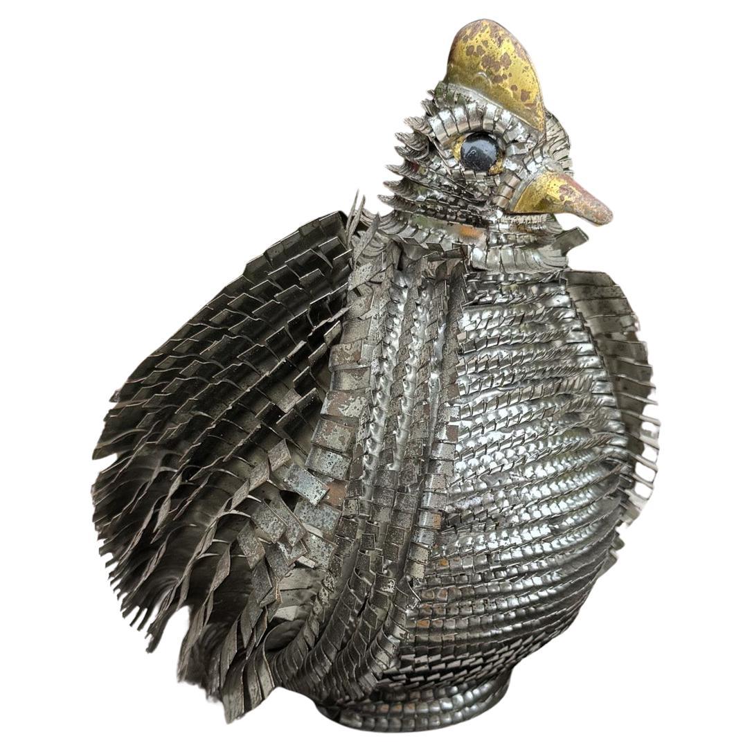 Scultura di uccello messicano moderno in metallo di Alexander Blazquez, anni '60