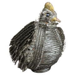Scultura di uccello messicano moderno in metallo di Alexander Blazquez, anni '60