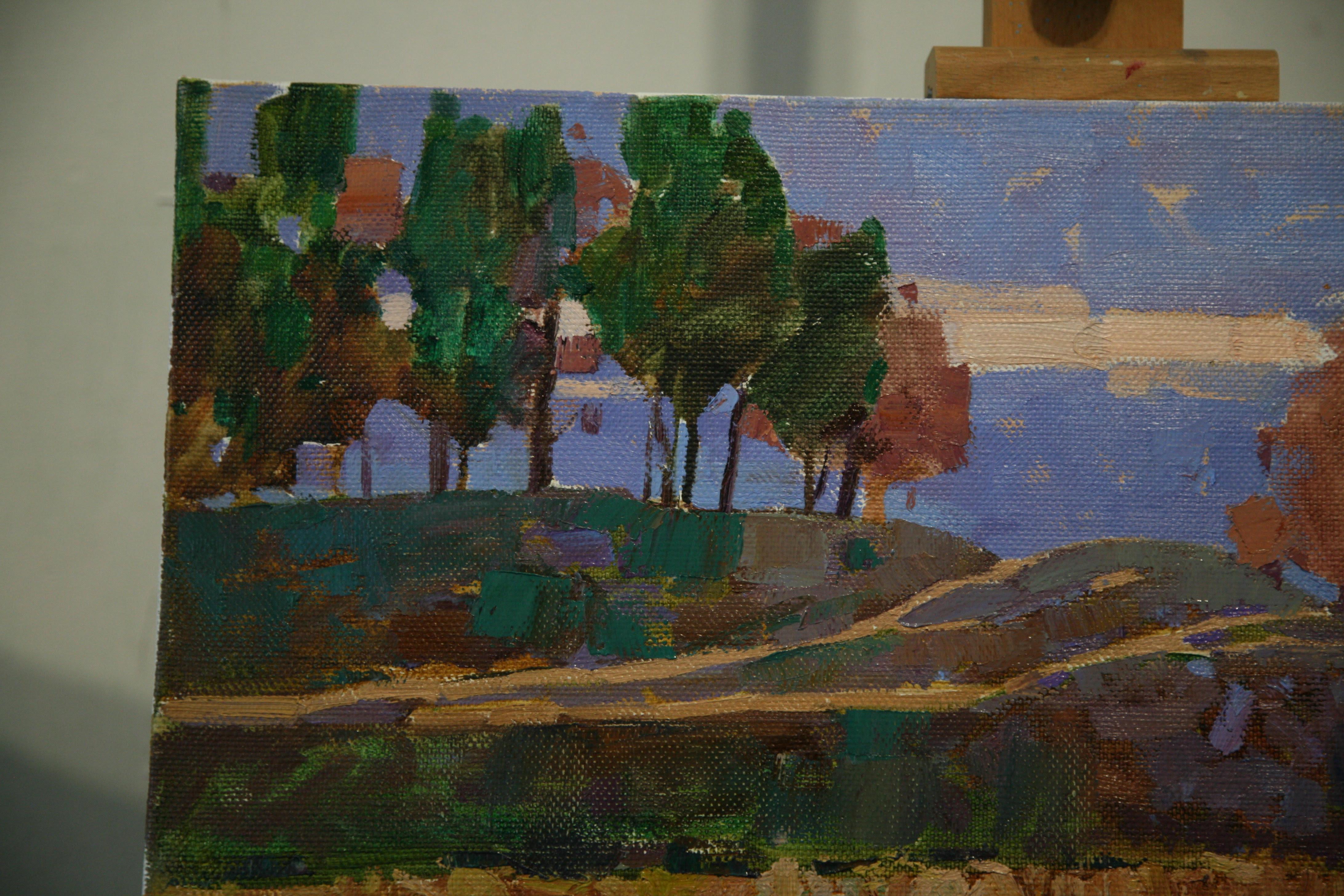  Vinnitsa Landscape - Oil Painting White Red Blue Pastel Brown Purple 3