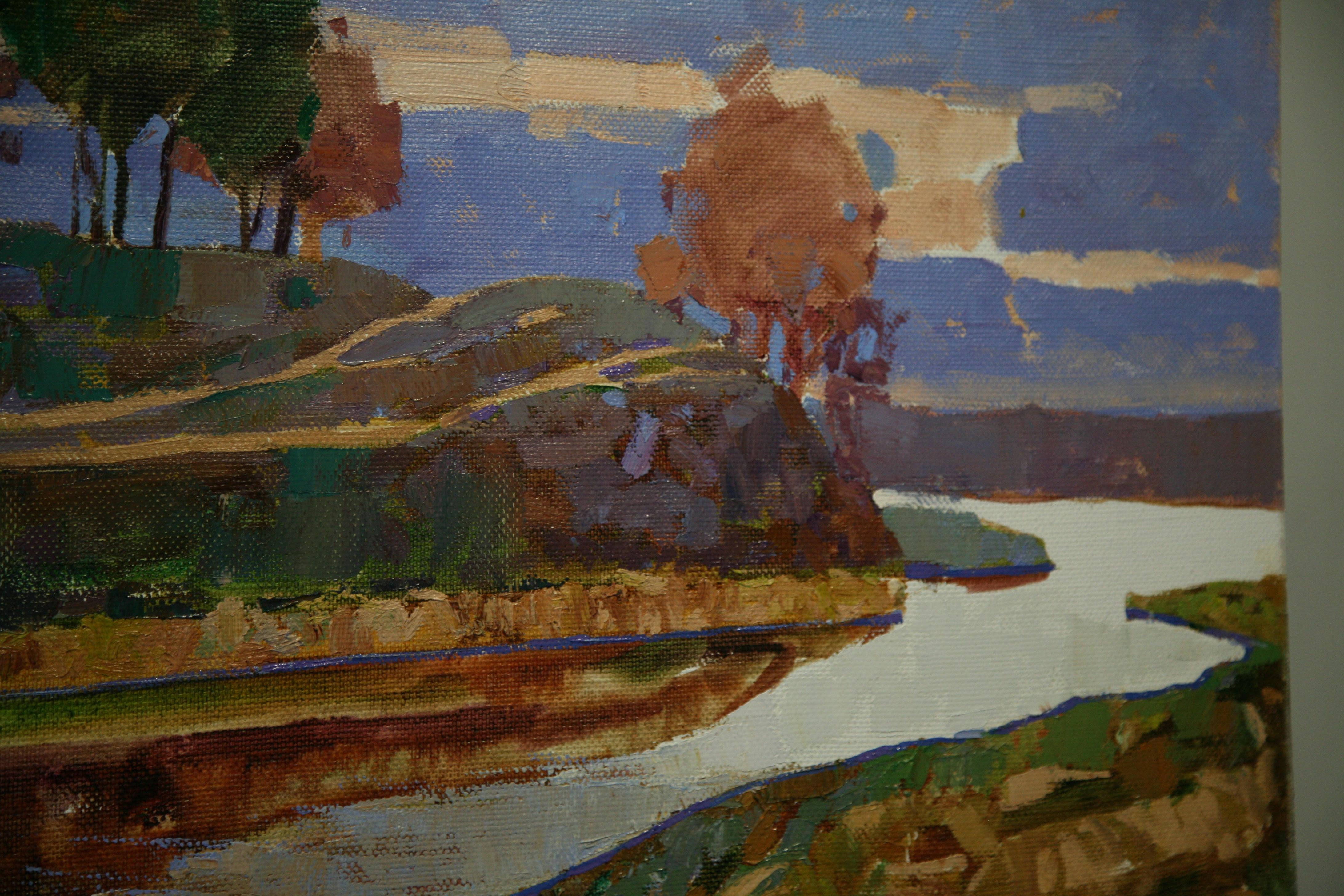  Vinnitsa Landscape - Oil Painting White Red Blue Pastel Brown Purple 4