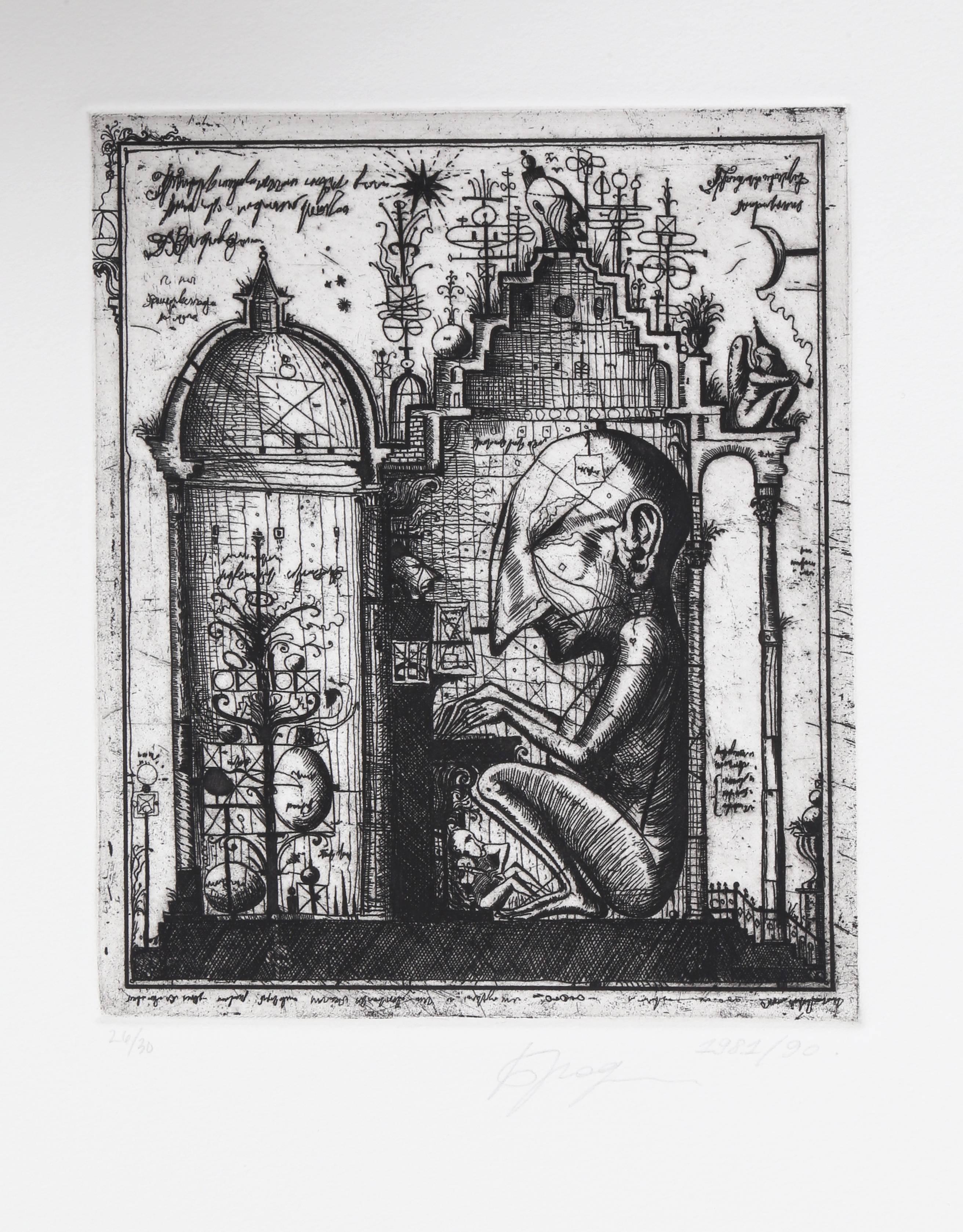 Alexander Brodsky and Ilya Utkin Abstract Print - Piano Player from Brodsky and Utkin: Projects 1981 - 1990