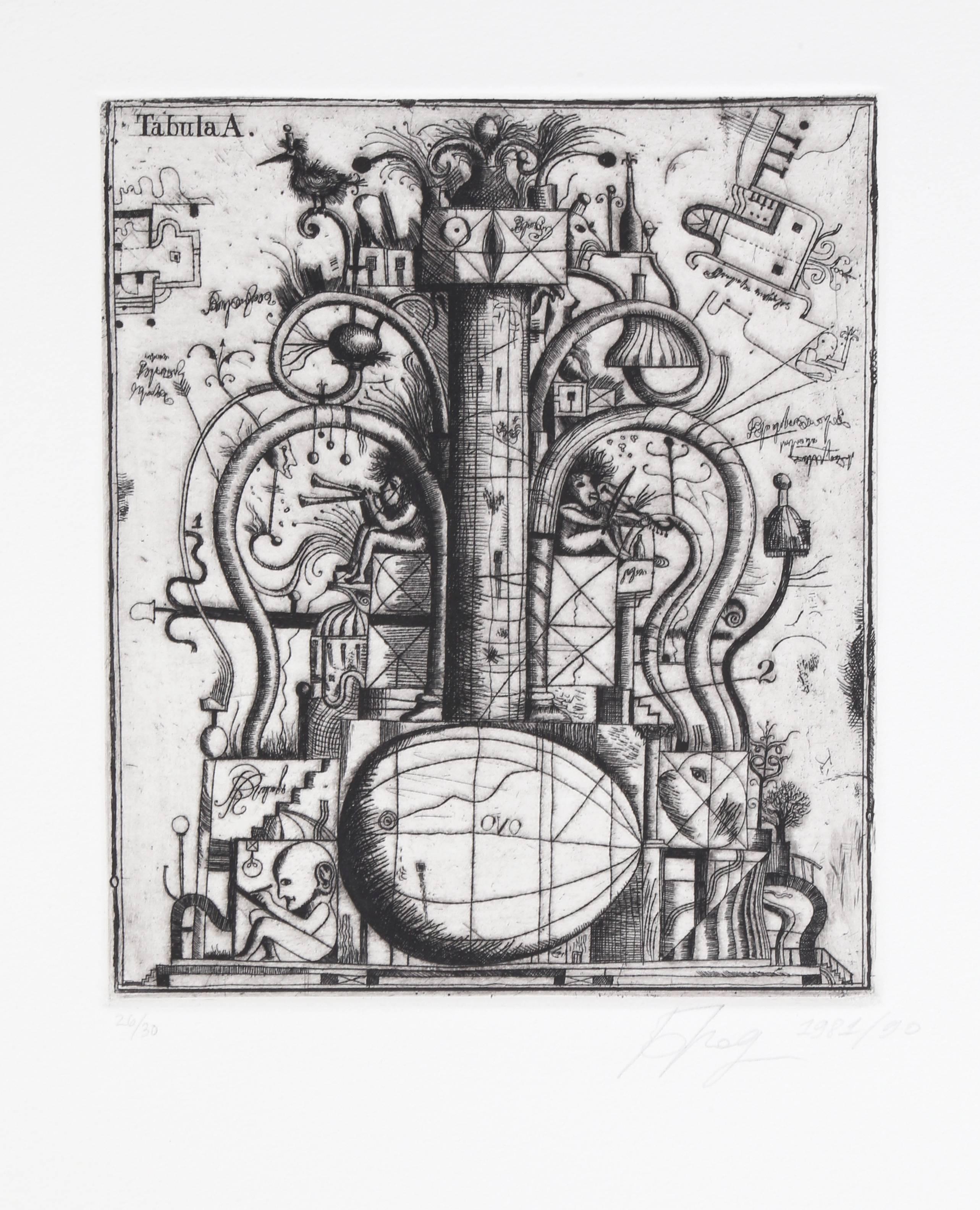 Alexander Brodsky and Ilya Utkin Abstract Print - Tabula A from Brodsky and Utkin: Projects 1981 - 1990