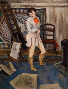 Alexander Brook Oil on Canvas Painting Titled "The Artist's Model", Dated 1928