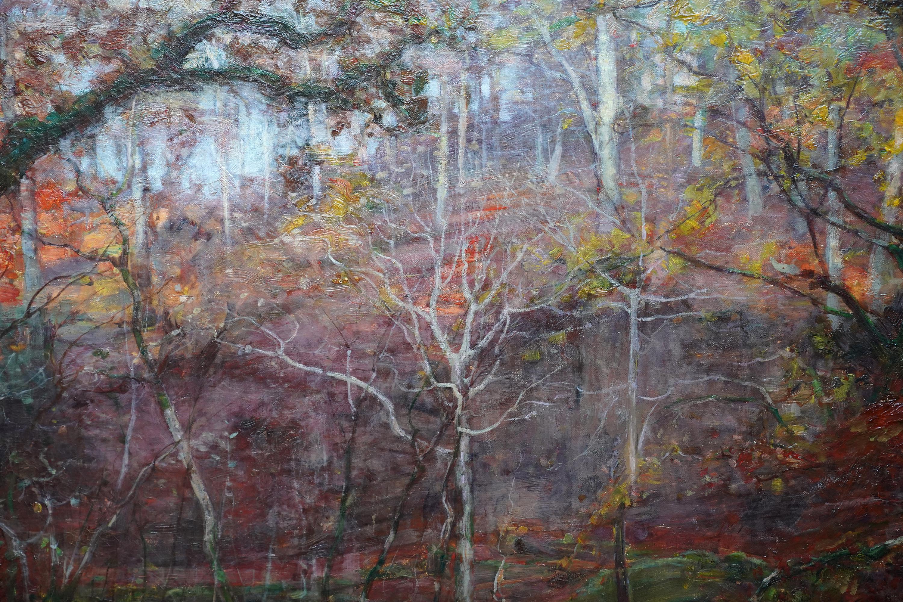 Autumnal Woodland Landscape, Ayrshire - Scottish Impressionist  art oil painting For Sale 1