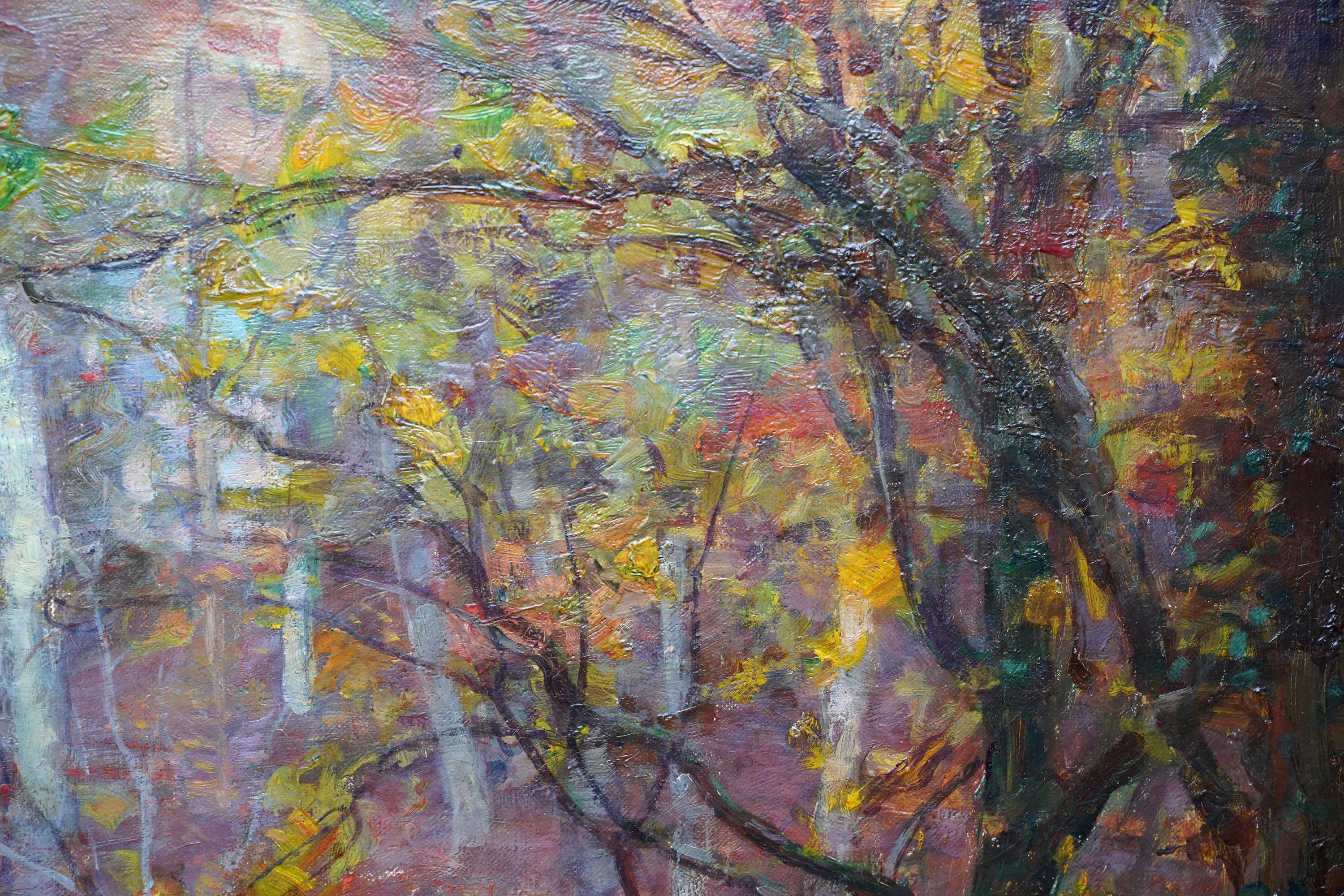 Autumnal Woodland Landscape, Ayrshire - Scottish Impressionist  art oil painting For Sale 2