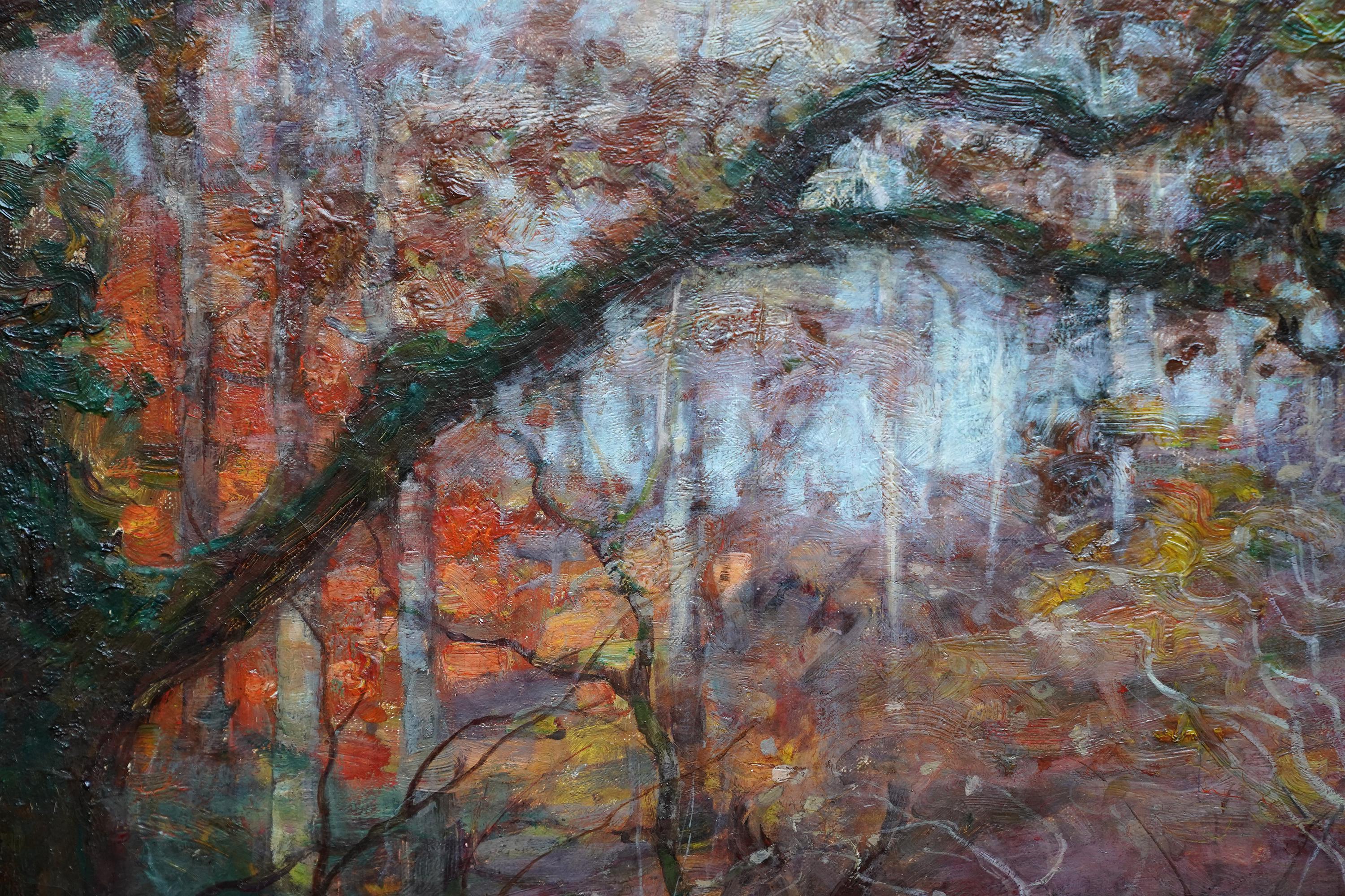 Autumnal Woodland Landscape, Ayrshire - Scottish Impressionist  art oil painting For Sale 3