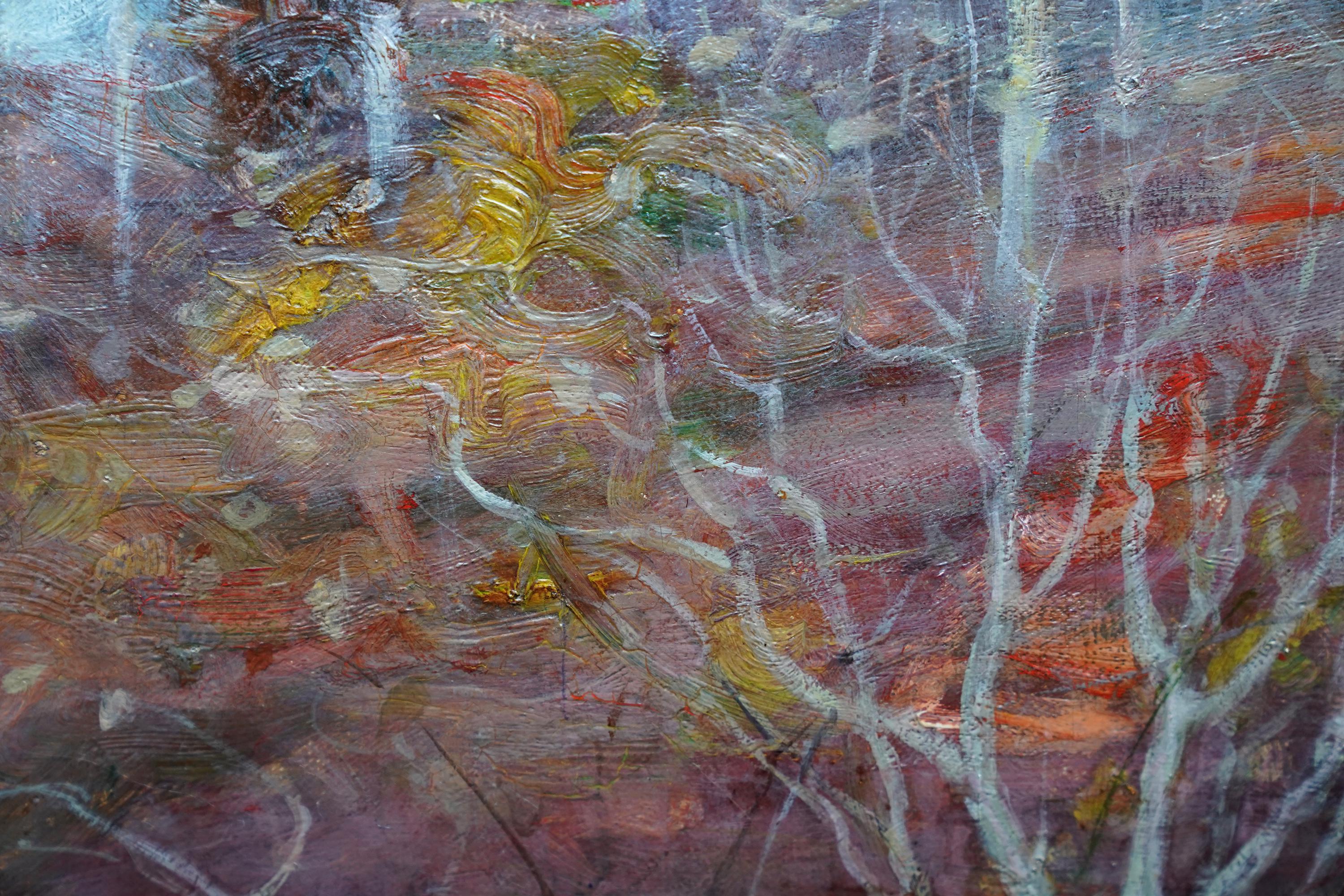 Autumnal Woodland Landscape, Ayrshire - Scottish Impressionist  art oil painting For Sale 4