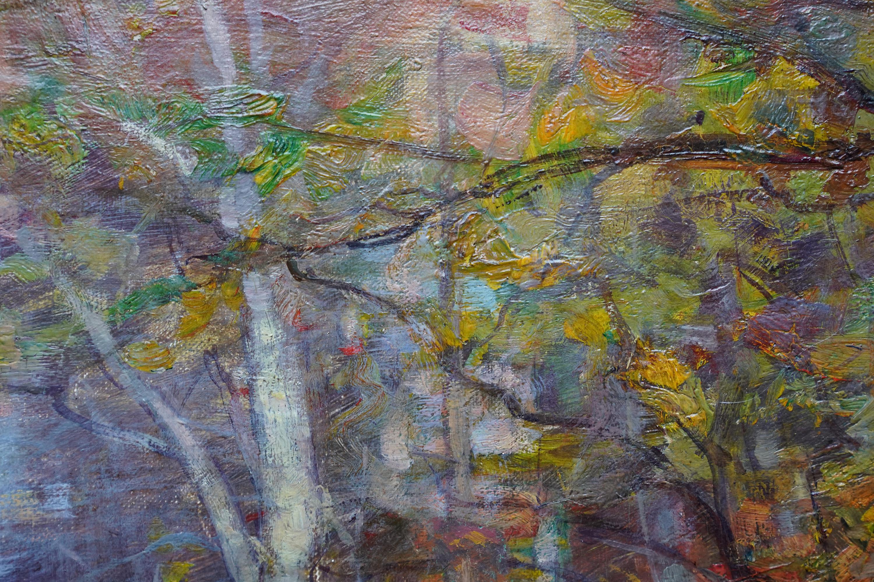 Autumnal Woodland Landscape, Ayrshire - Scottish Impressionist  art oil painting For Sale 5
