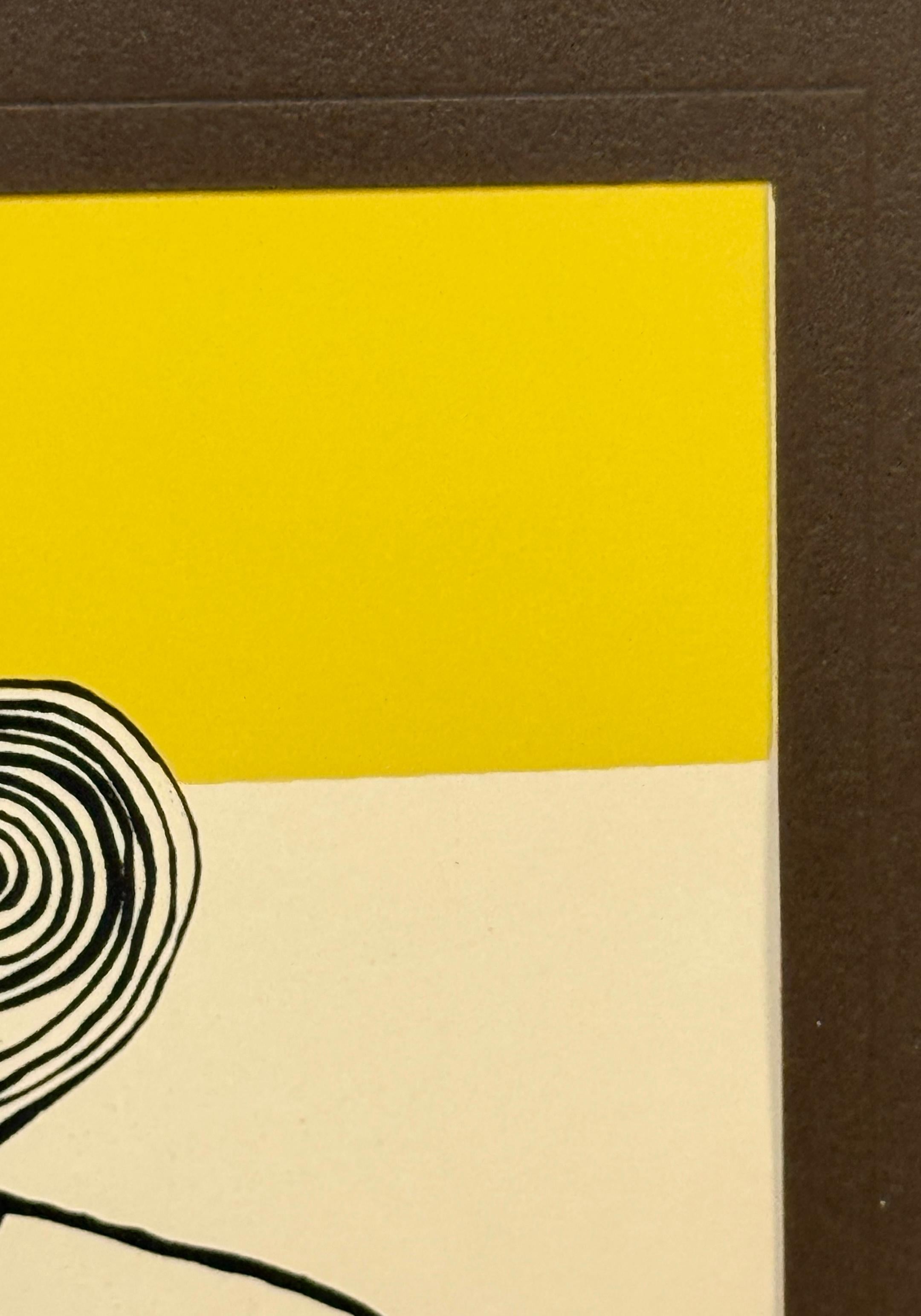 Alexander Calder, 1944 Color Lithograph, Wire Figure Under Red Sun For Sale 1