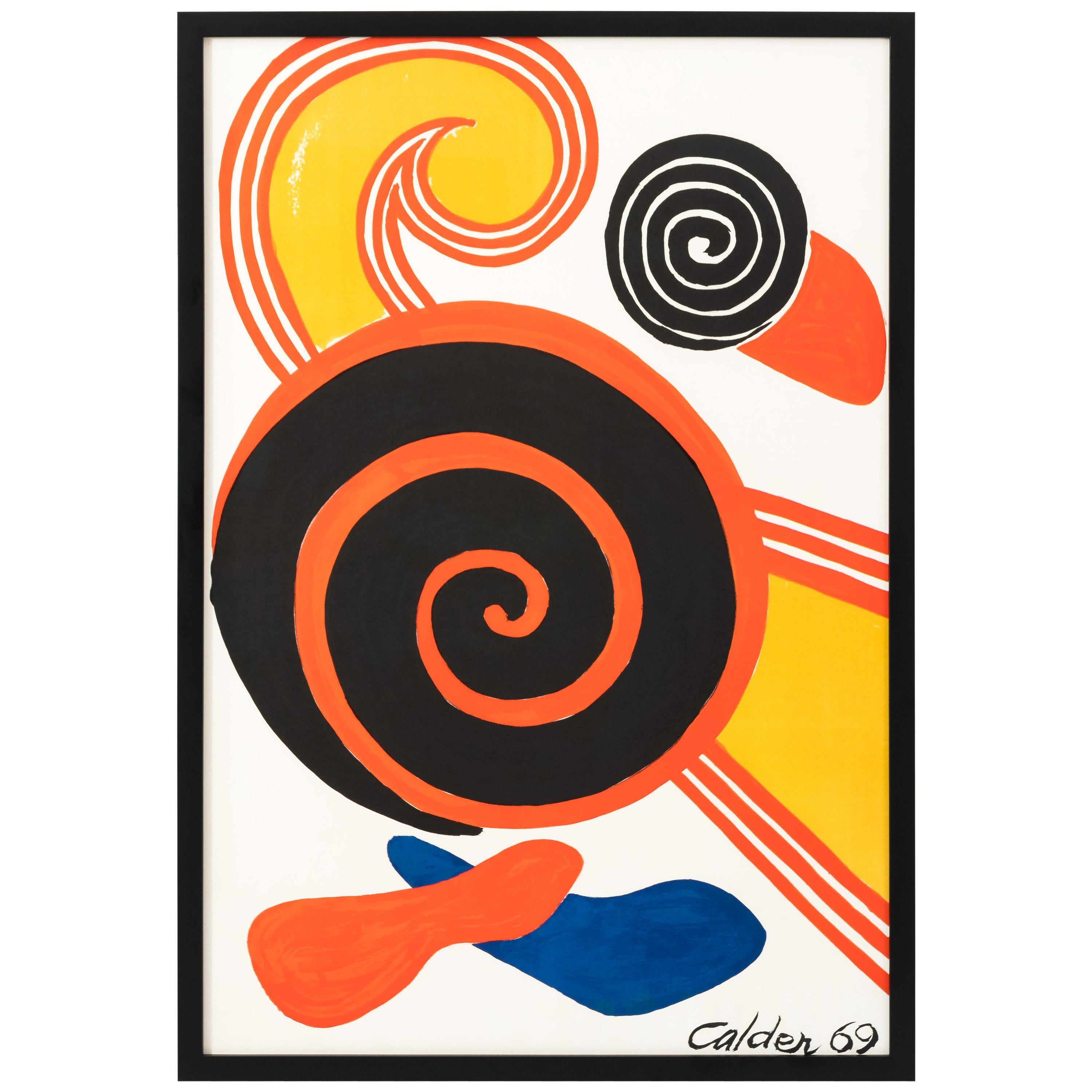Alexander Calder 1969 Spirals Newly Framed Lithograph