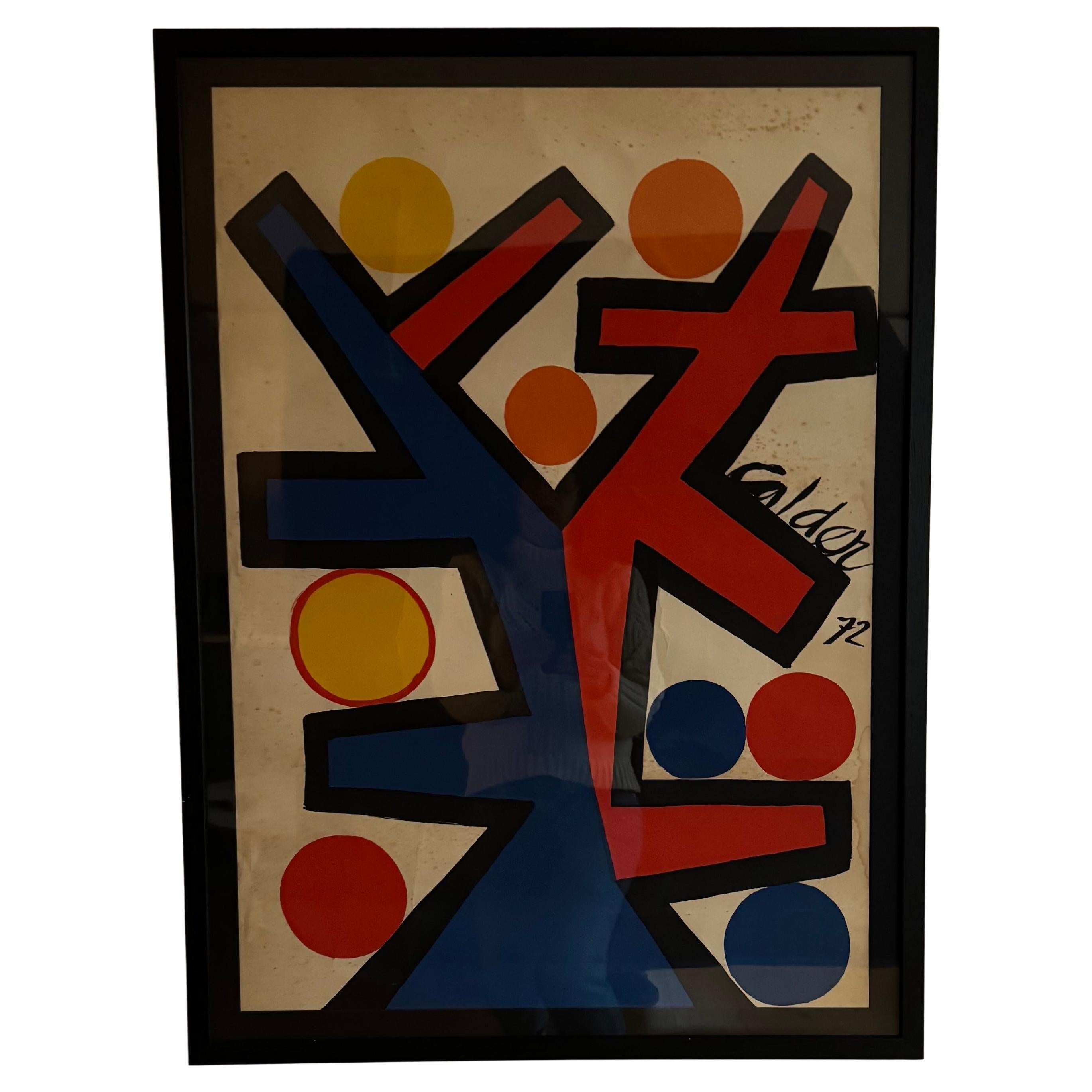 Alexander Calder 1970’s coloured lithograph Asymetrie