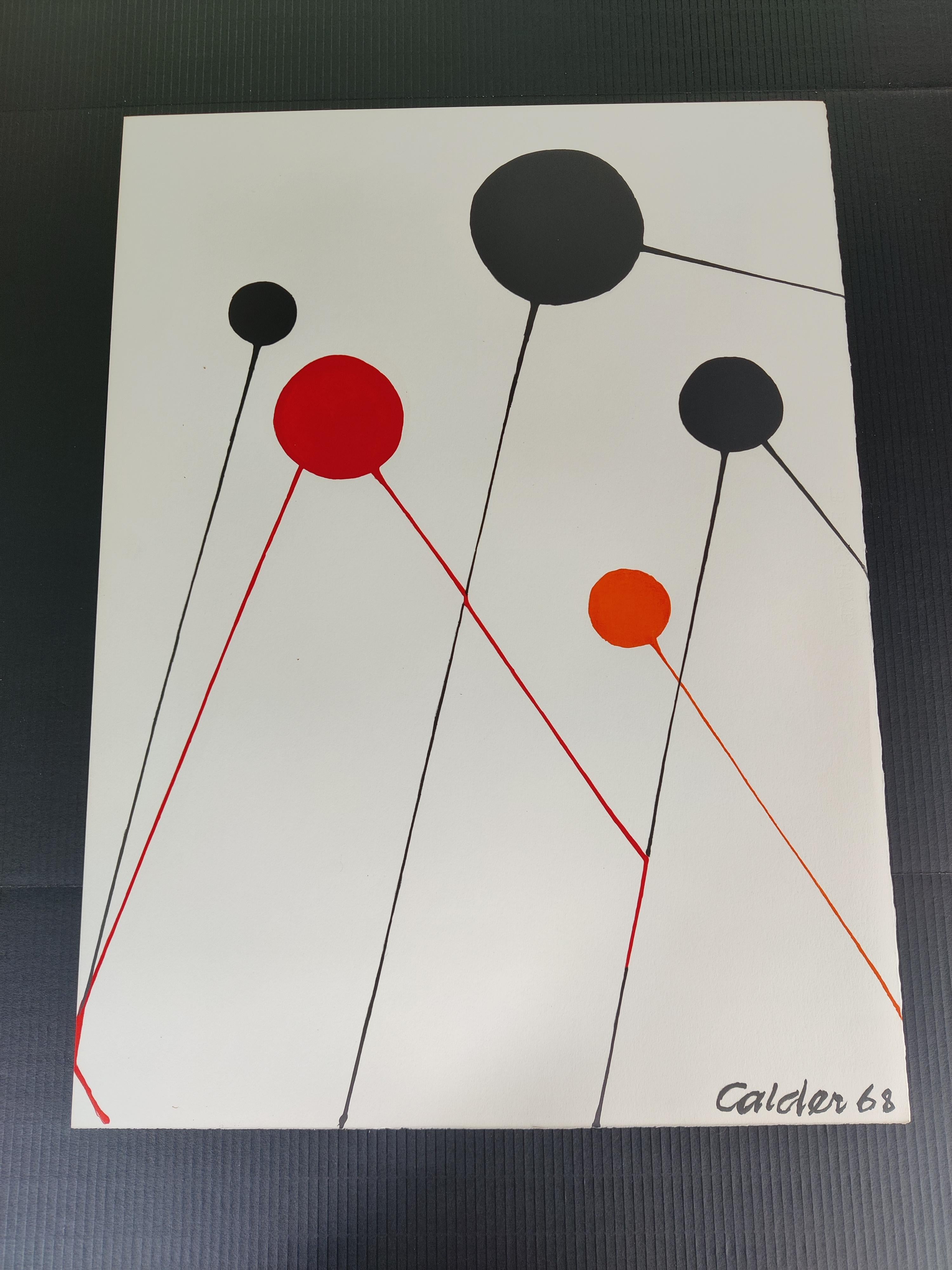 Alexander Calder 68 Lithograph Balloons
Signed in the plate
Bought in gallery in Chicago in the late 1970s. 
Never framed. 