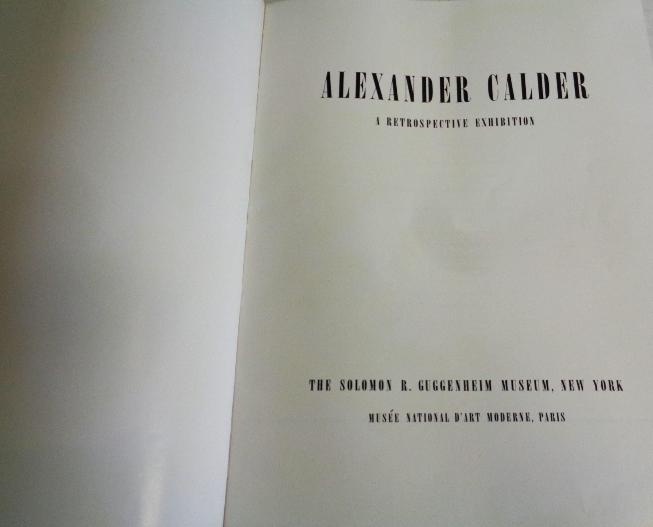 Alexander Calder: A Retrospective Exhibition 1964 - Solomon R. Guggenheim Museum In Good Condition In Rochester, NY