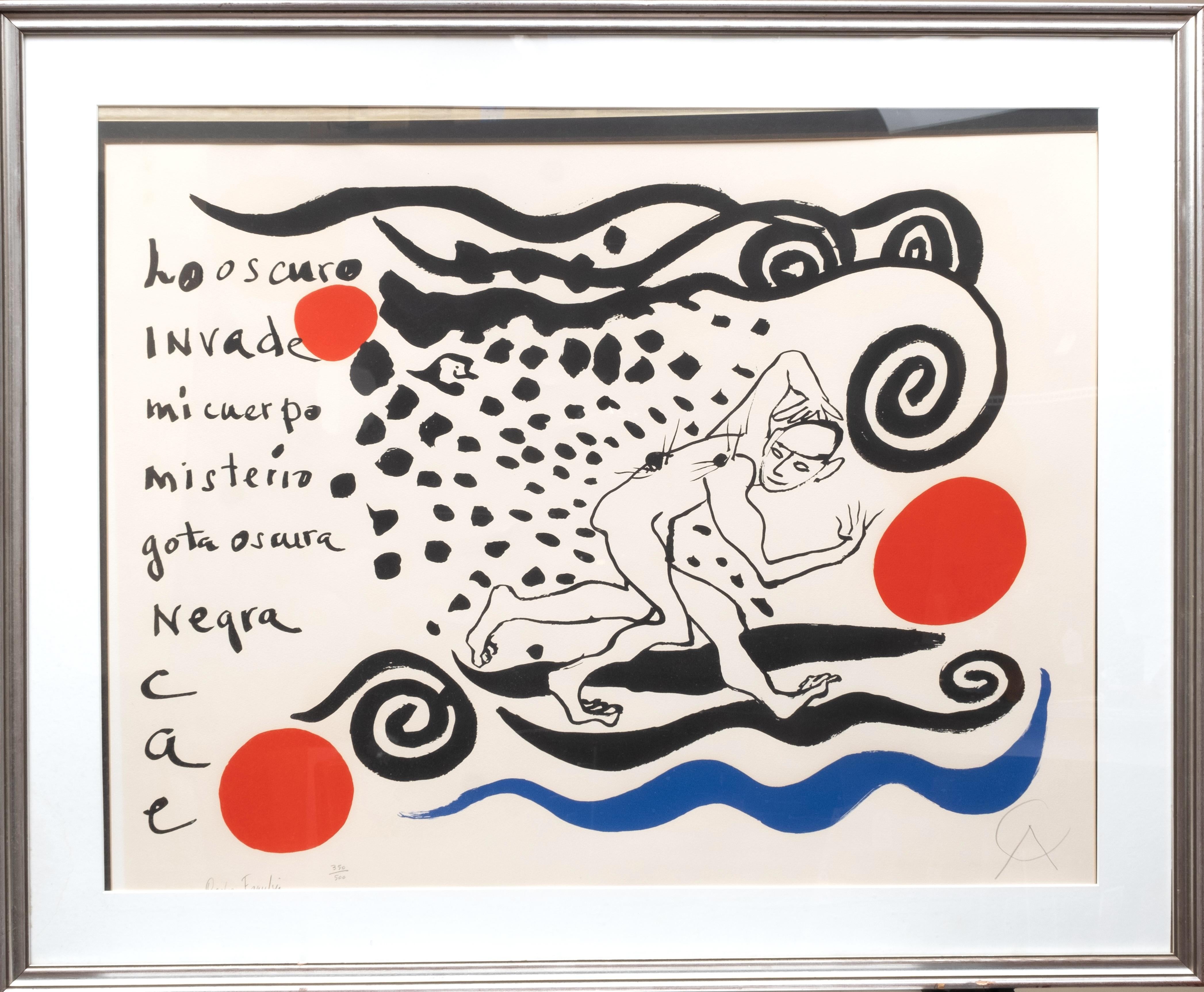 20th Century Alexander Calder and Carlos Franqui Large Format Limited Edition Lithograph For Sale