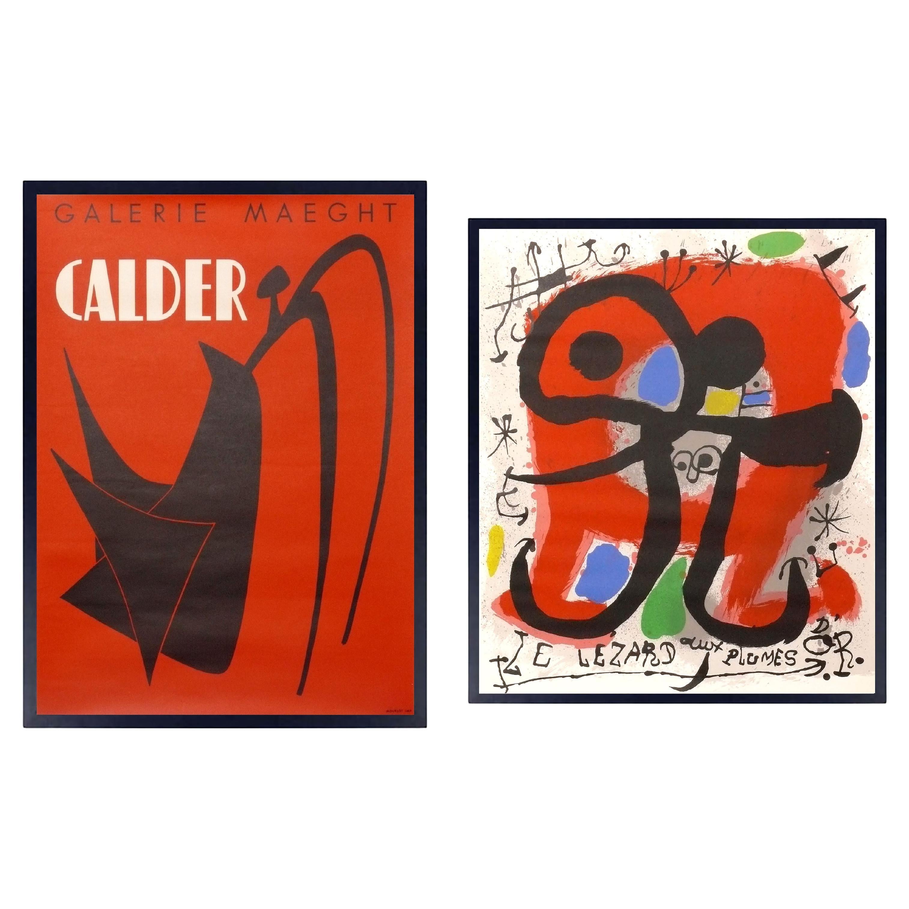 Alexander Calder und Joan Miró Color Lithographs 25,5" x 22" Mid Century Modern im Angebot