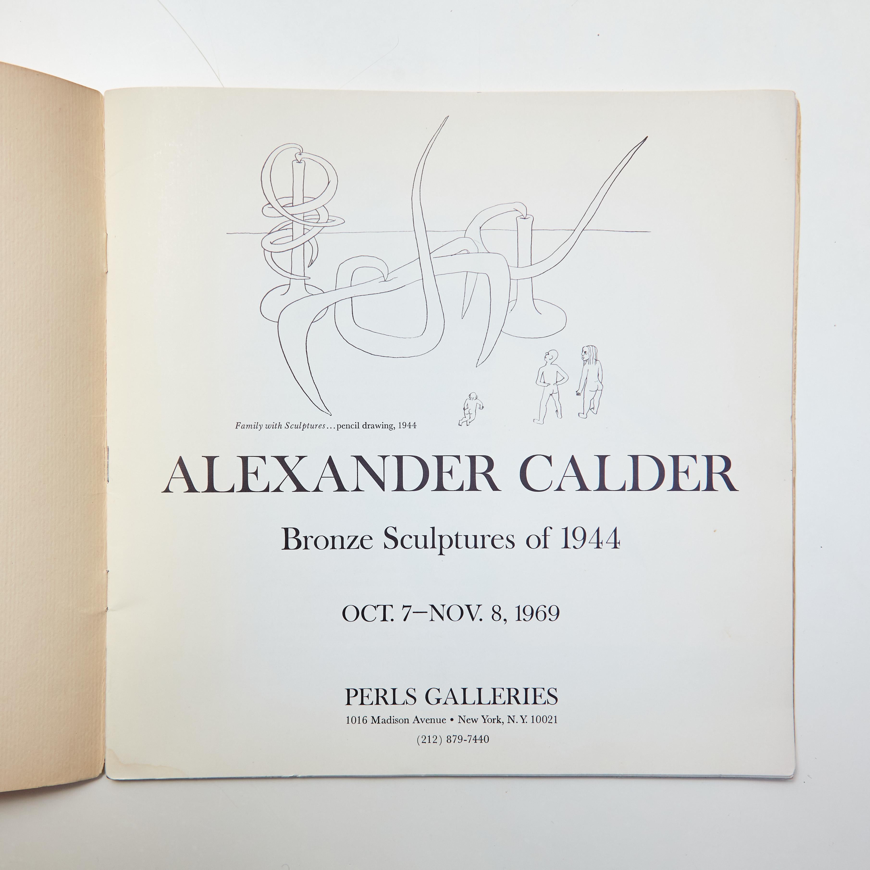 Mid-20th Century Alexander Calder Bronze Sculpture Book for Perl's Galleries, circa 1969 For Sale