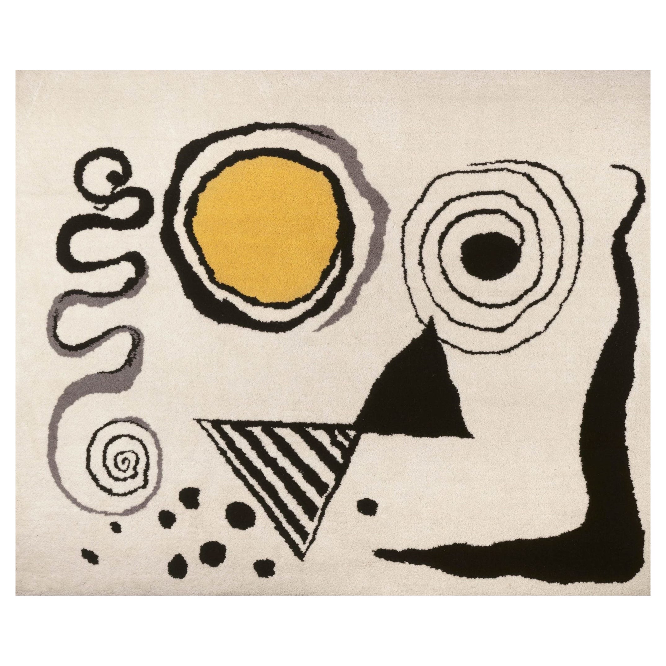Alexander Calder – "Cercle jaune", French Modern Tapestry Rug
