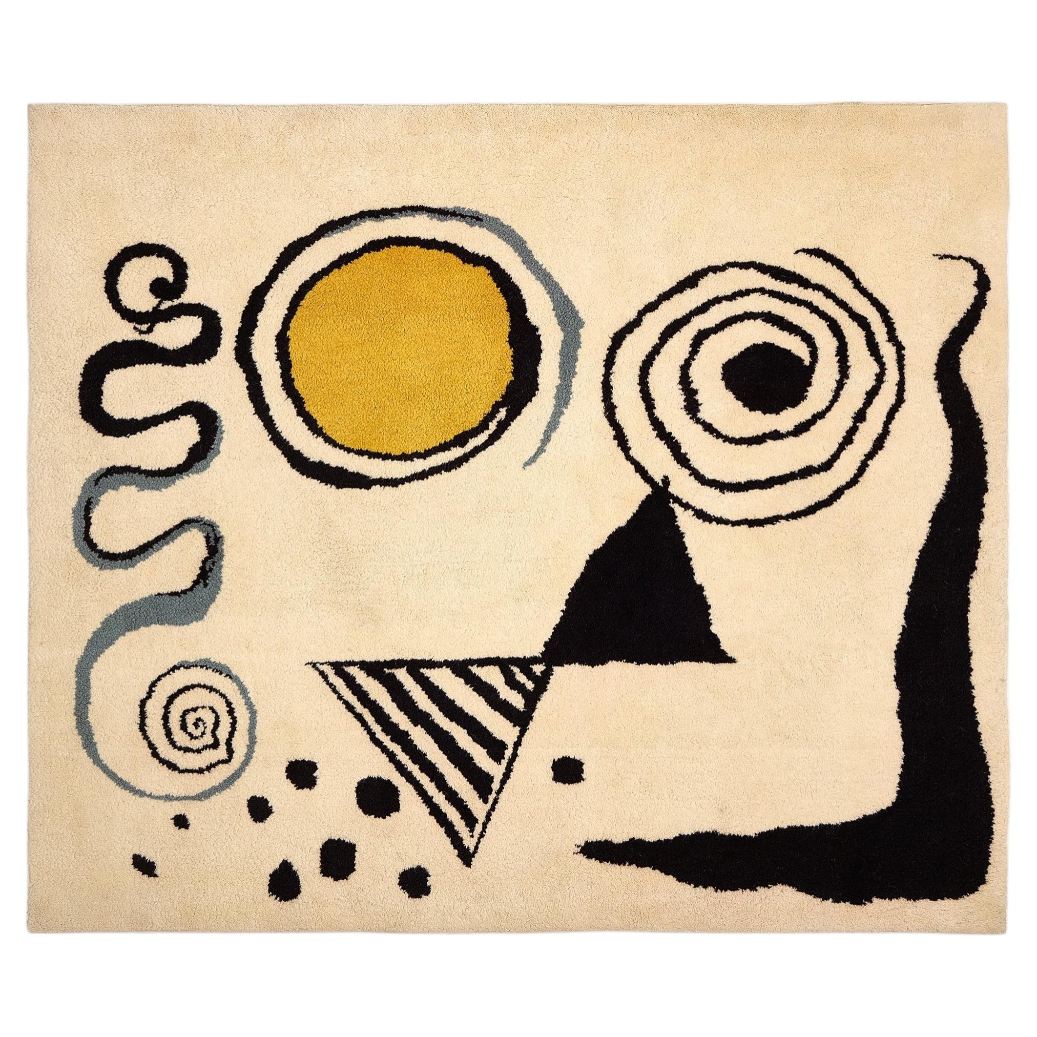 Alexander Calder - "Cercle jaune", Alfombra de Tapiz Moderna Francesa