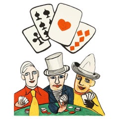 Alexander Calder - Derriere le Mirror, litografía Jugadores de cartas (grabados Calder)