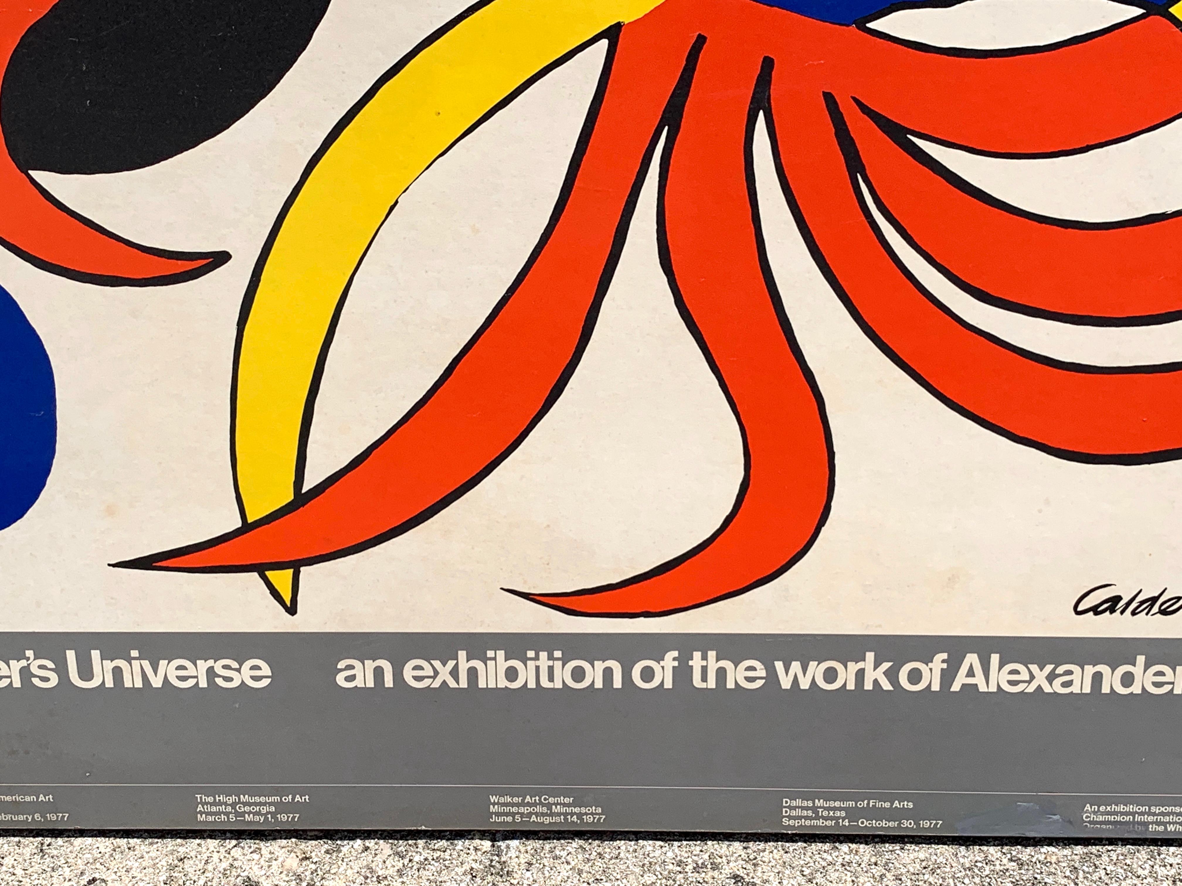 Alexander Calder Ausstellungsmuseum Billboard „Calder's Universe“, 1977 (amerikanisch) im Angebot