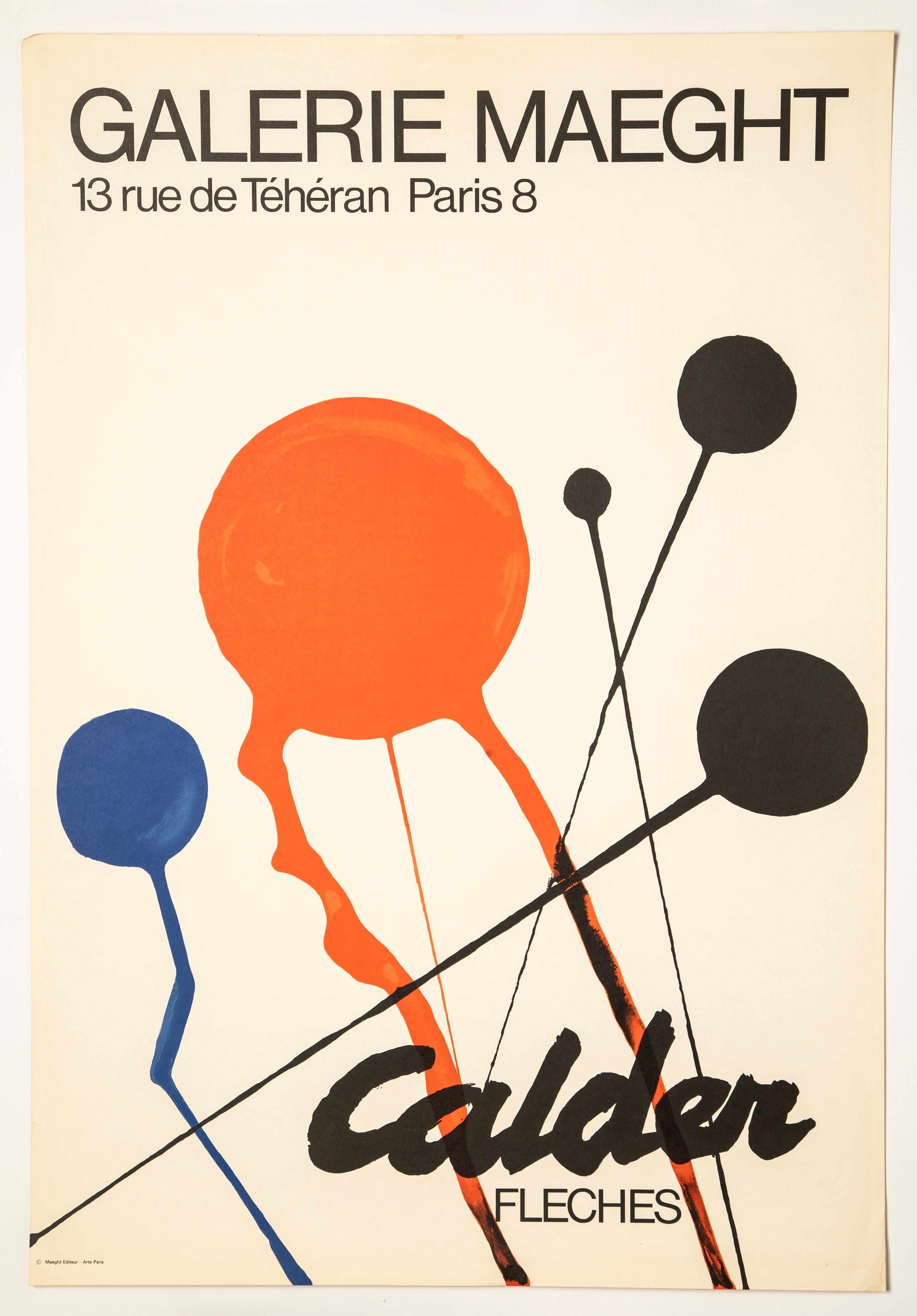 ALEXANDER CALDER - FLECHES (GALERIE MAEGHT), 1970 - LITHOGRAPHIC POSTER
Alexander Calder (1898-1976)
Fleches (Galerie Maeght, 1970)
Printed for Alexander Calder Exhibition, Titled 