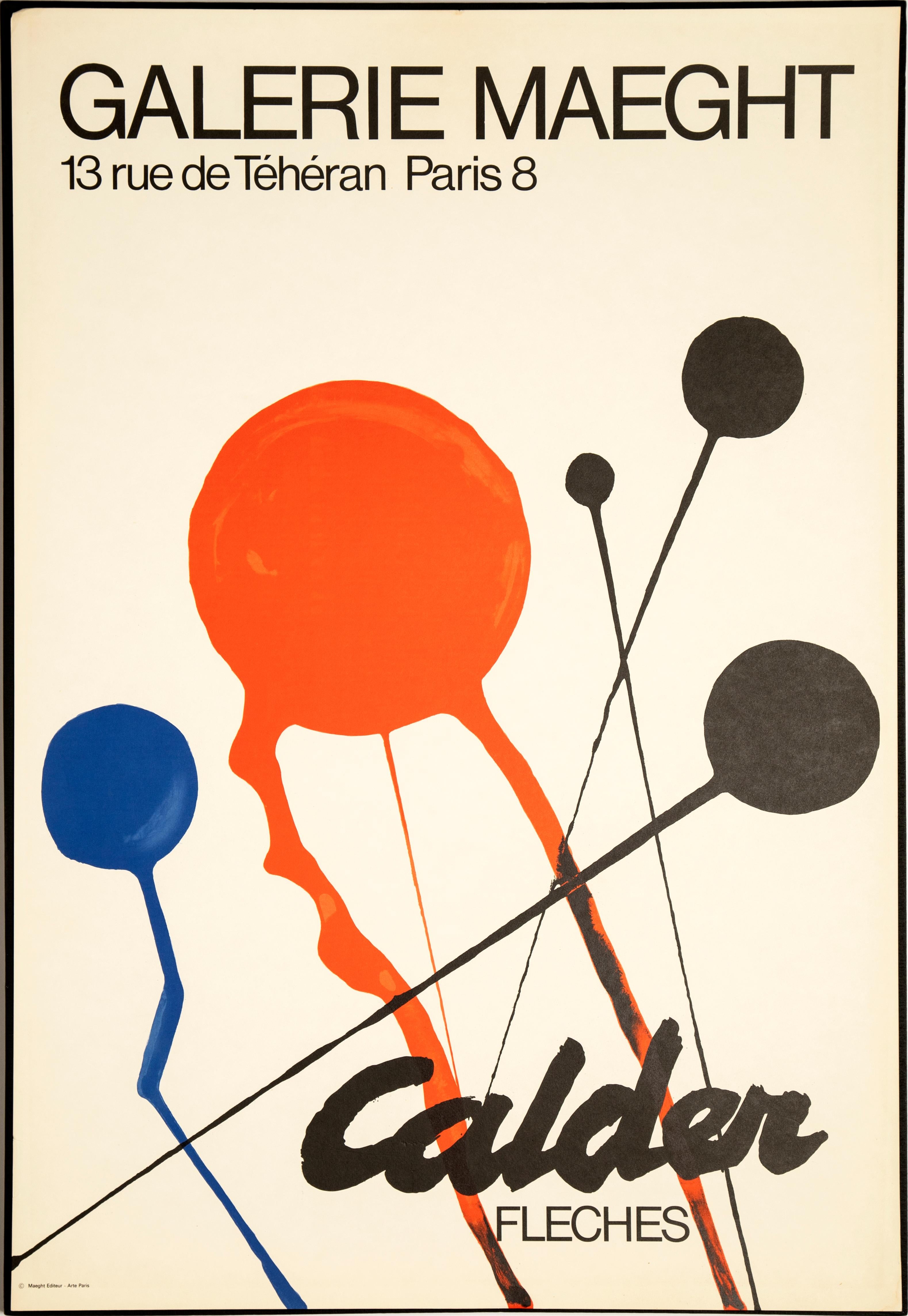 Kinetic Alexander Calder - Fleches 'Galerie Maeght', 1970 - Lithographic Poster For Sale