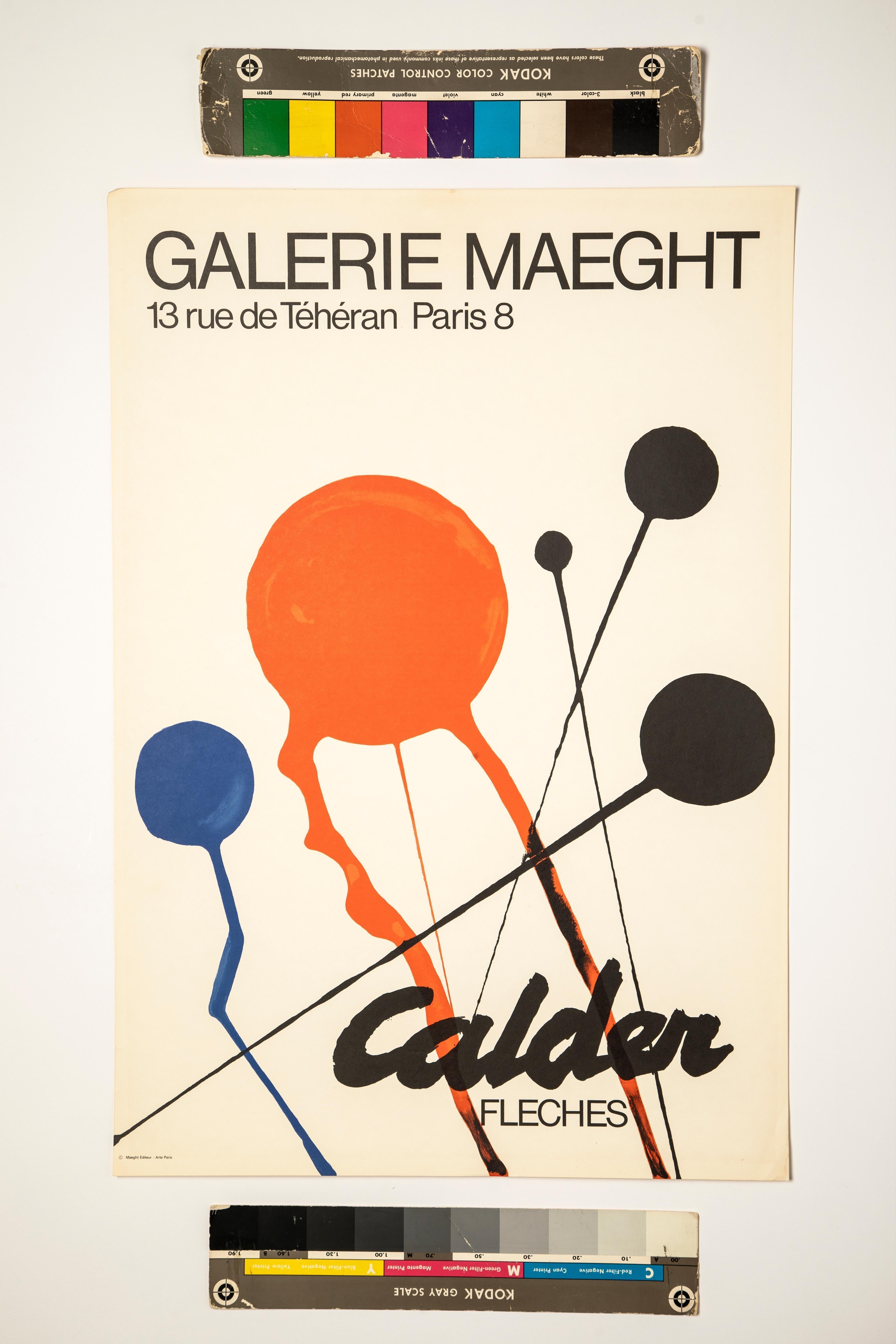 Américain Alexander Calder - Fleches « Galerie Maeght », 1970 - Affiche lithographique en vente