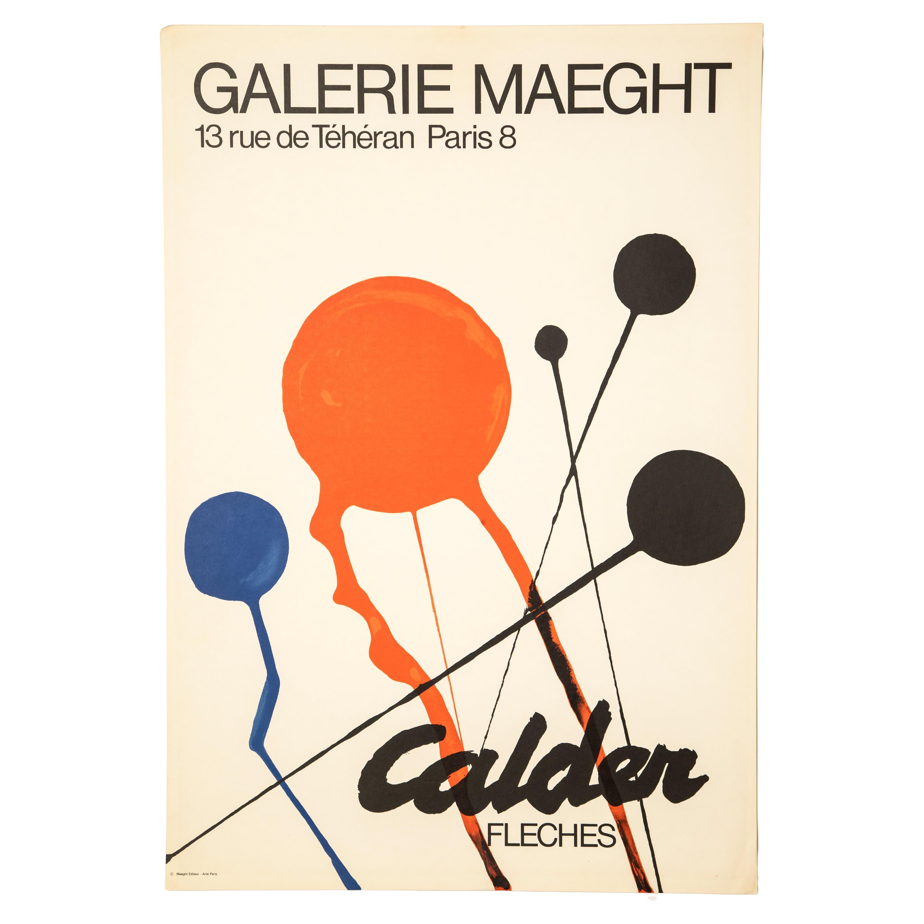 Alexander Calder - Fleches 'Galerie Maeght', 1970 - Lithographic Poster For Sale