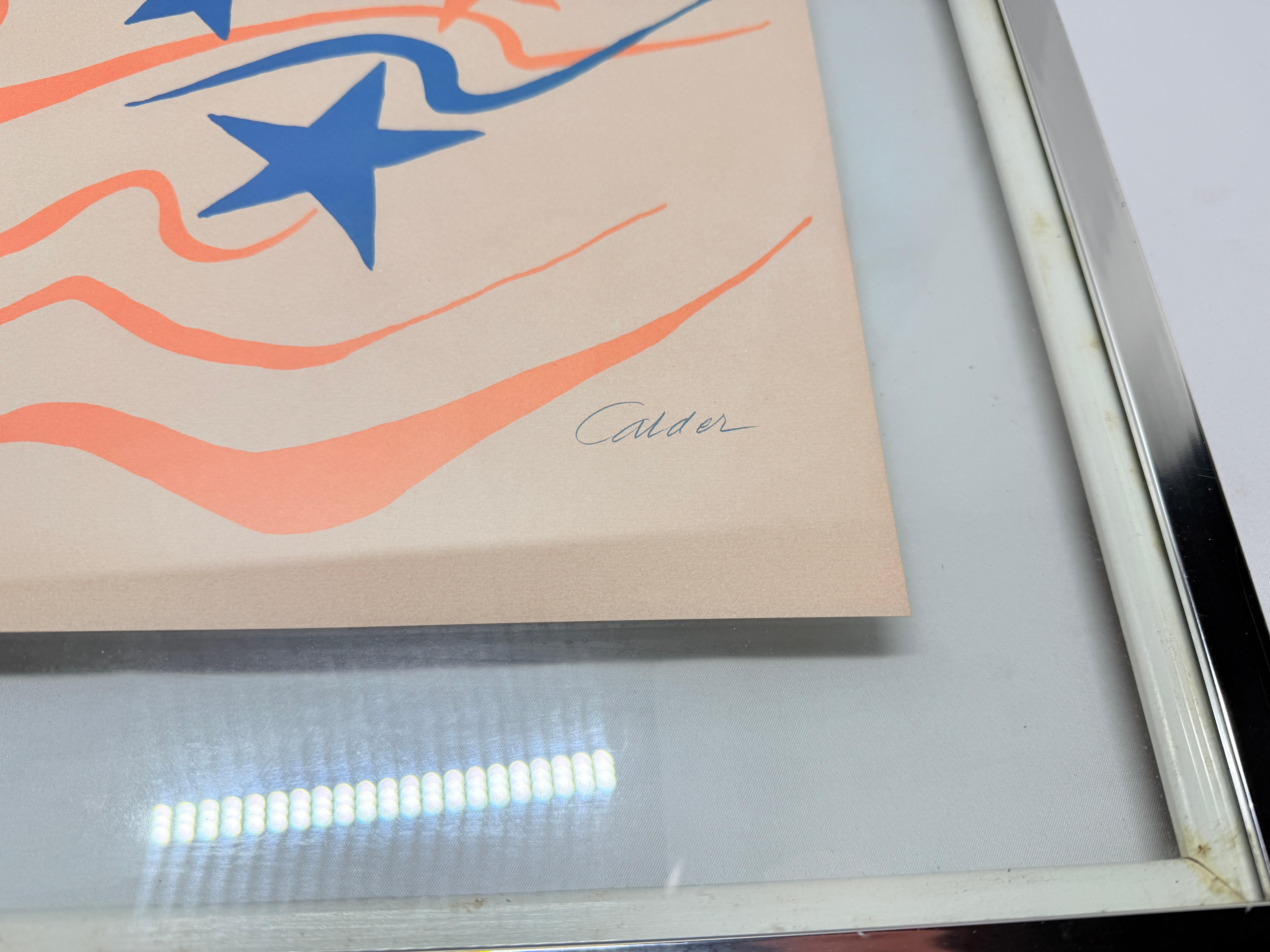 Alexander Calder Fliegende Farben '76 Sterne und Streifen Abstrakte Lithographie Moderne (Französisch) im Angebot