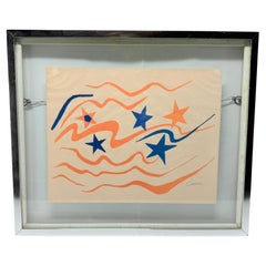 Alexander Calder Flying Colors '76 Stelle e strisce Litografia astratta moderna