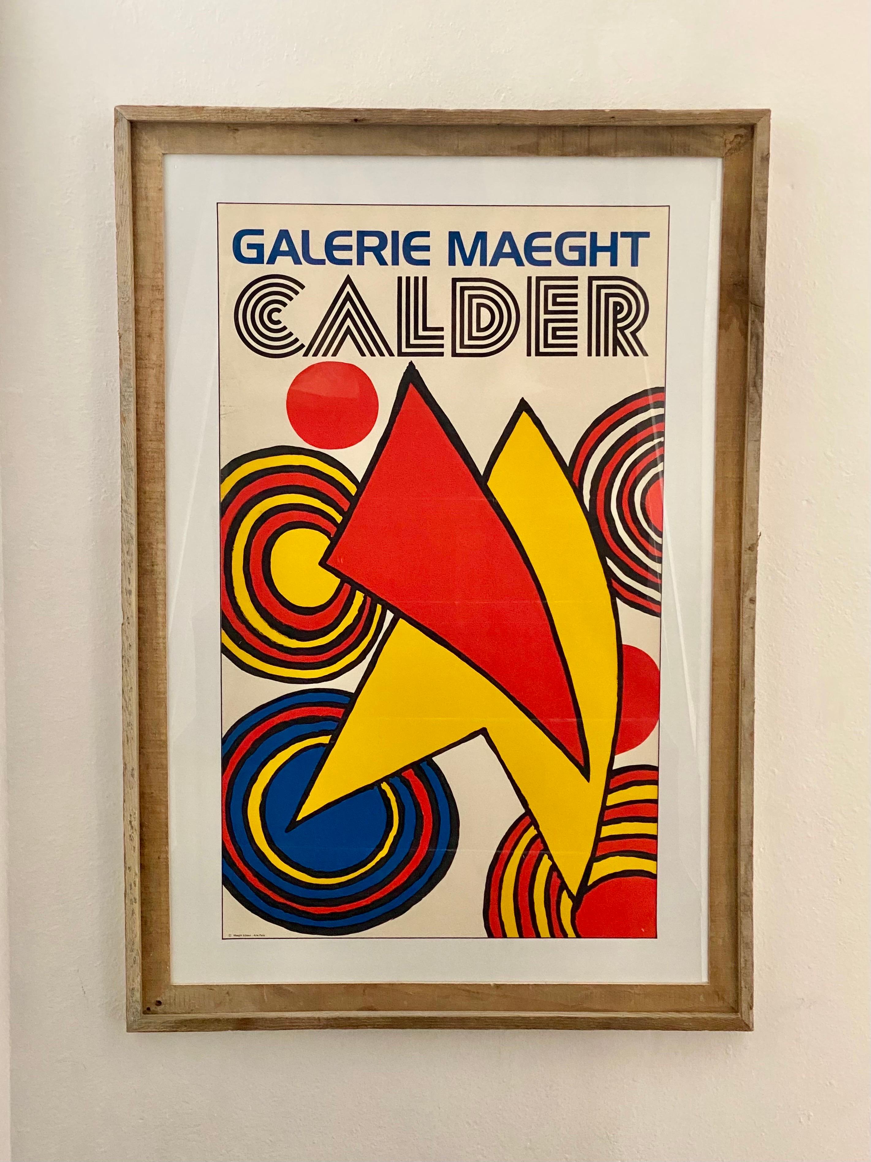 Late 20th Century Alexander Calder Galerie Maeght Framed Exhibition Poster, Limited Edition, 1970