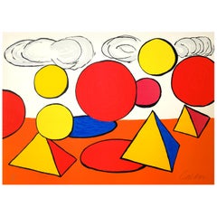 Alexander Calder, Hand-Signed Lithograph n.57/100 from "La Mémoire Elémentaire"