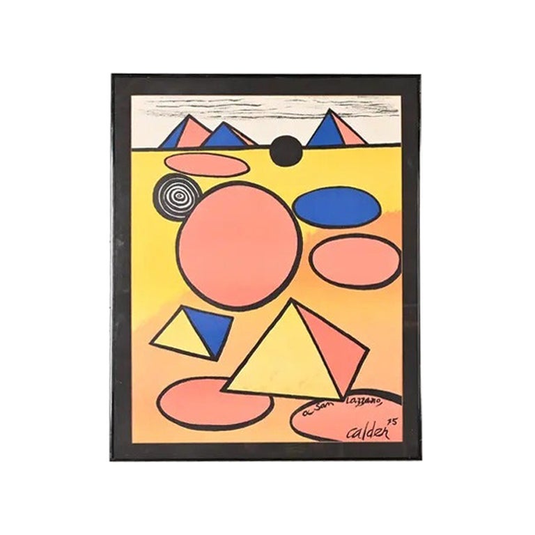 Alexander Calder "Hommage À San Lazzaro" Framed Lithograph, 1975 For Sale