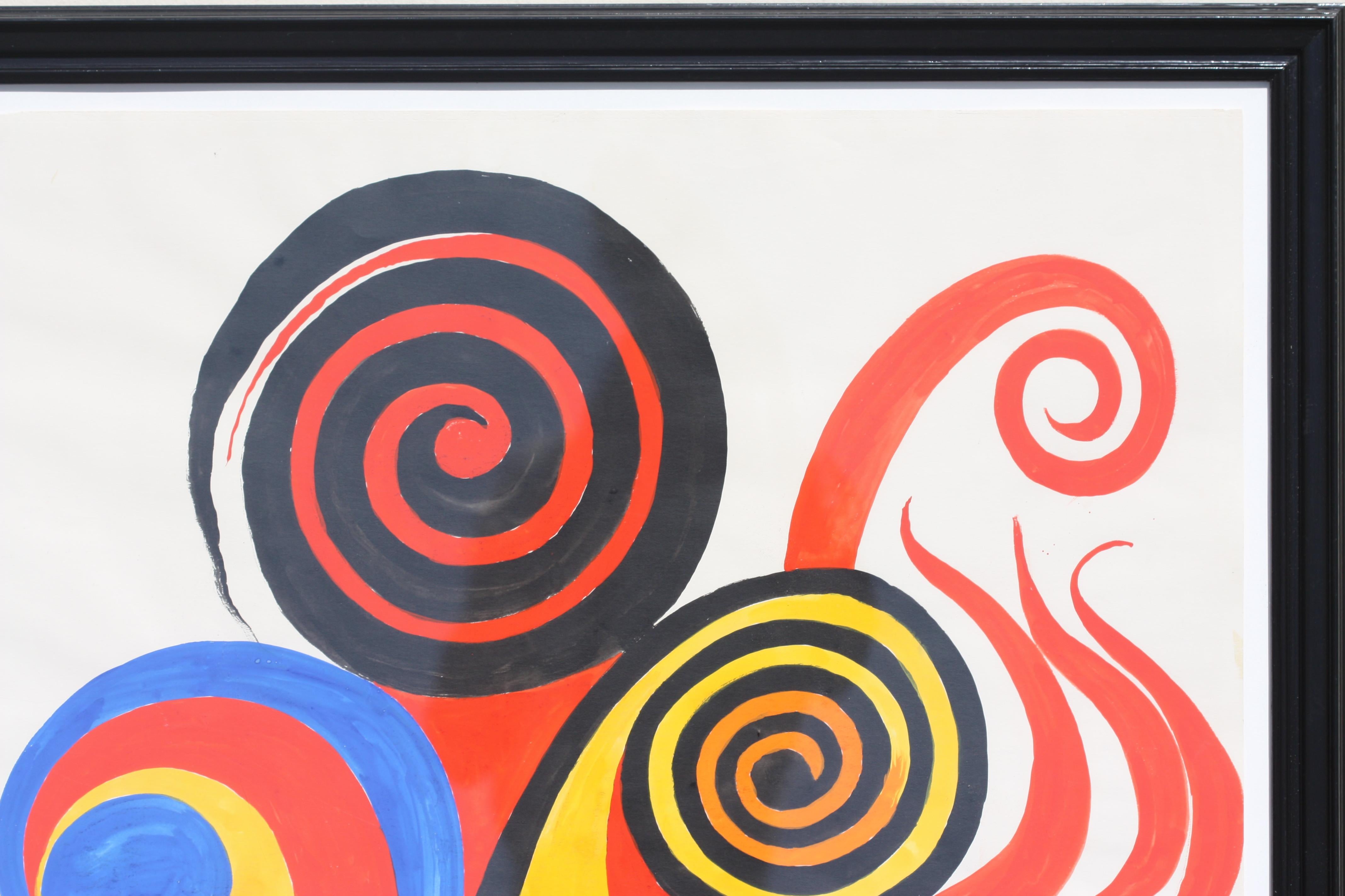 Mid-20th Century Alexander Calder Ink and Gouache on Paper
