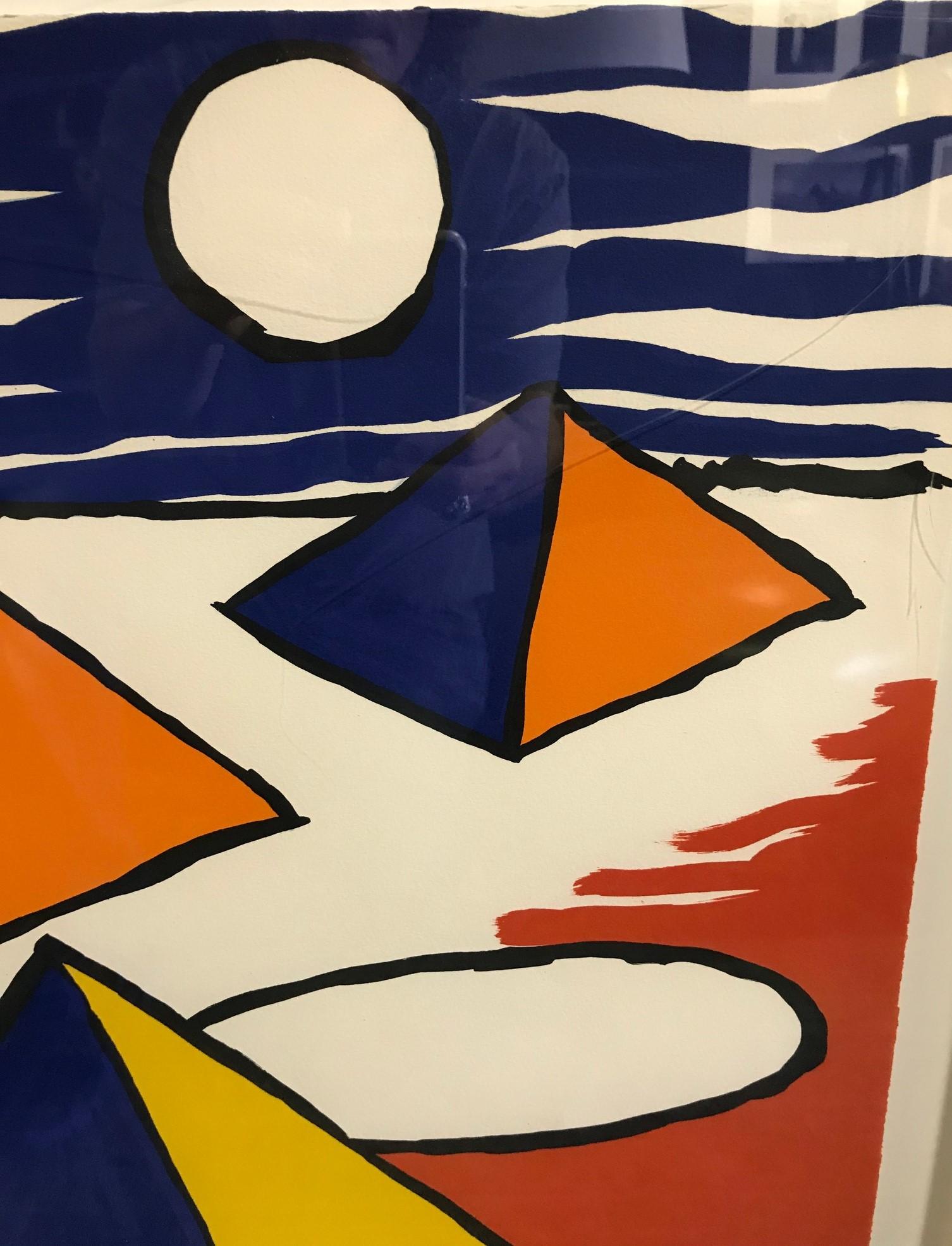 American Alexander Calder Limited Edition Signed Lithograph Pyramids at Night, circa 1970