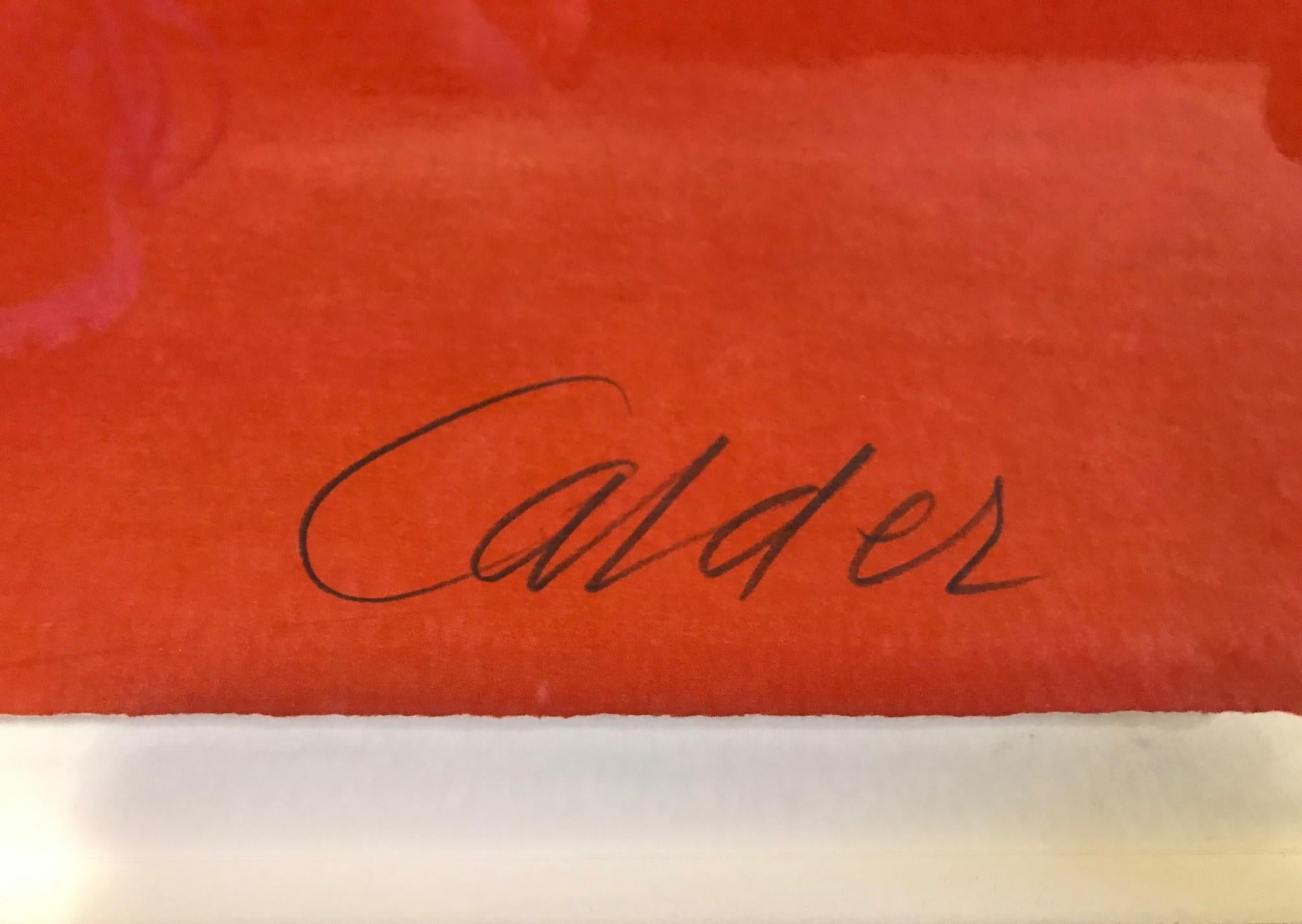 Paper Alexander Calder Limited Edition Signed Lithograph Pyramids at Night, circa 1970