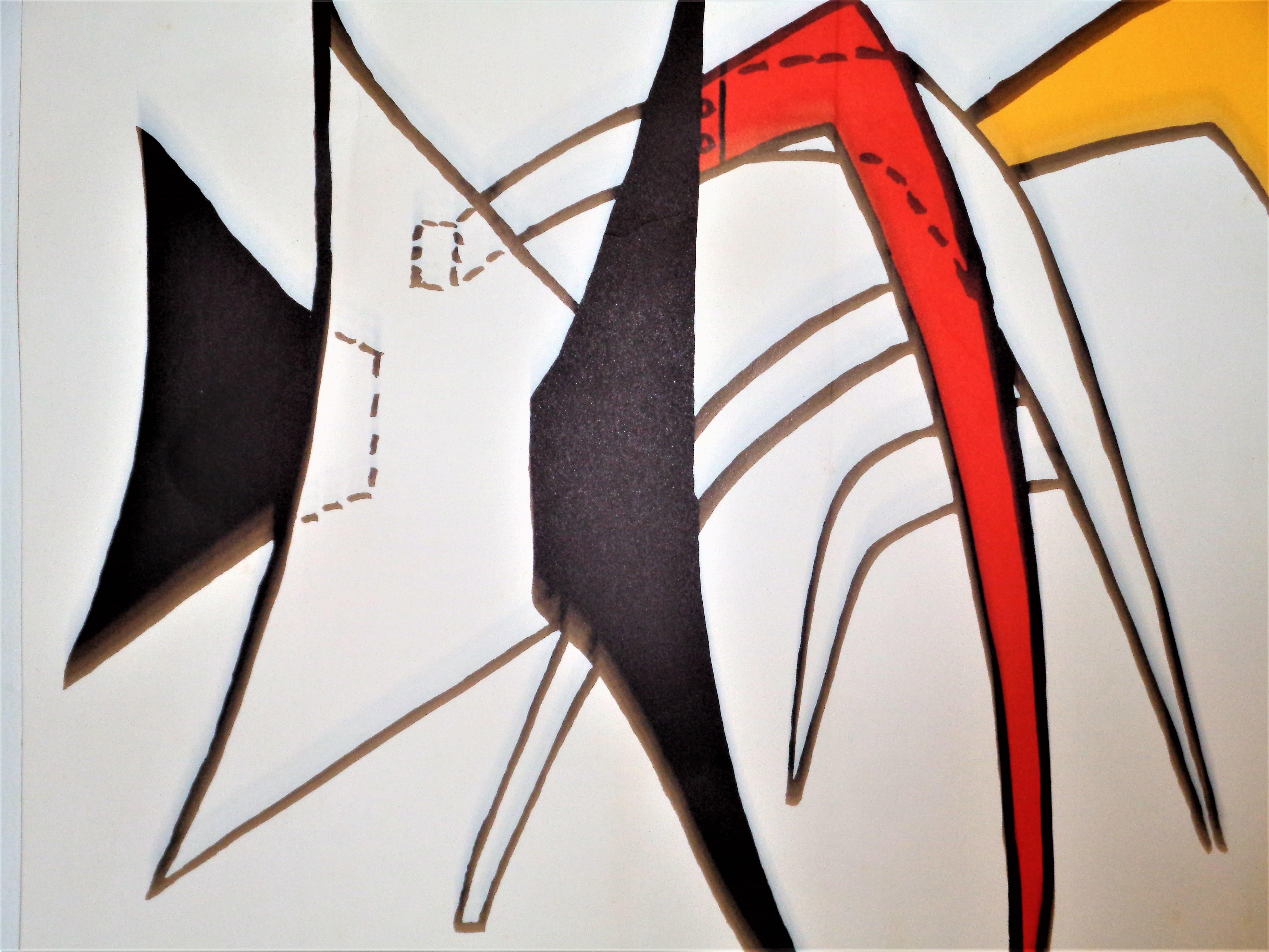  Original Alexander Calder Doppelseite Centerfold Lithographie 
