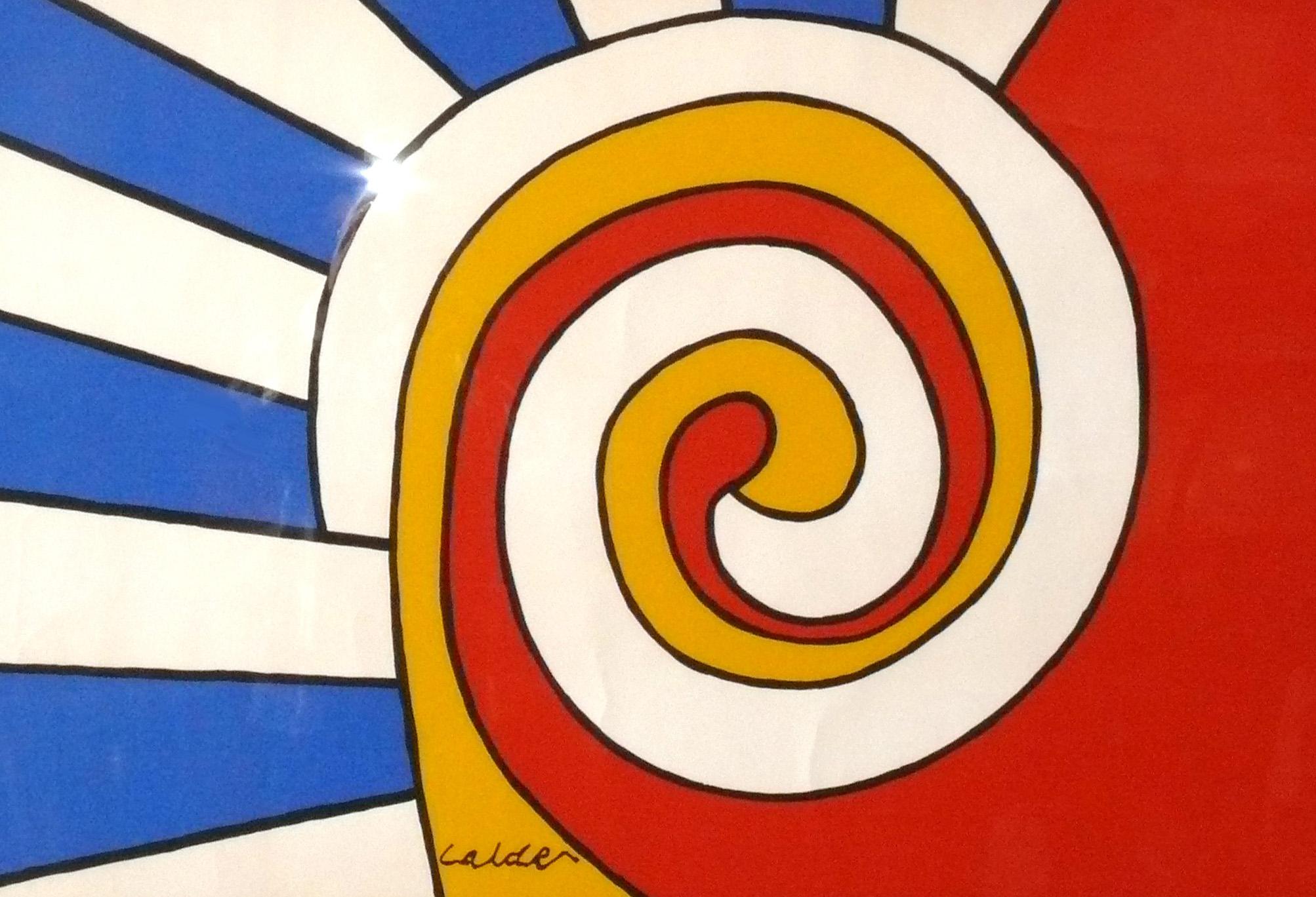 Mid-Century Modern Alexander Calder Lithograph Three Spirals Recently Framed Abstract Art 37