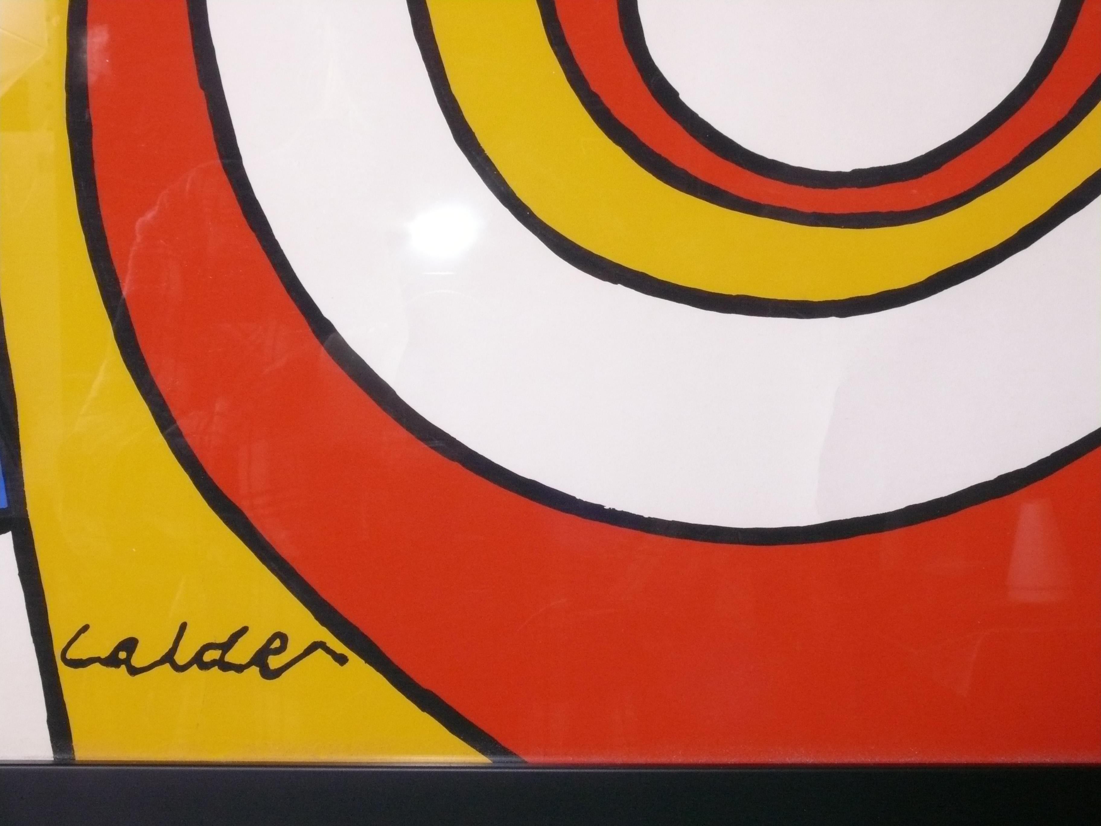 American Alexander Calder Lithograph Three Spirals Recently Framed Abstract Art 37