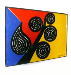 Litografía de Alexander Calder con certificado de autenticidad, 26" x 18", arte moderno de mediados de siglo