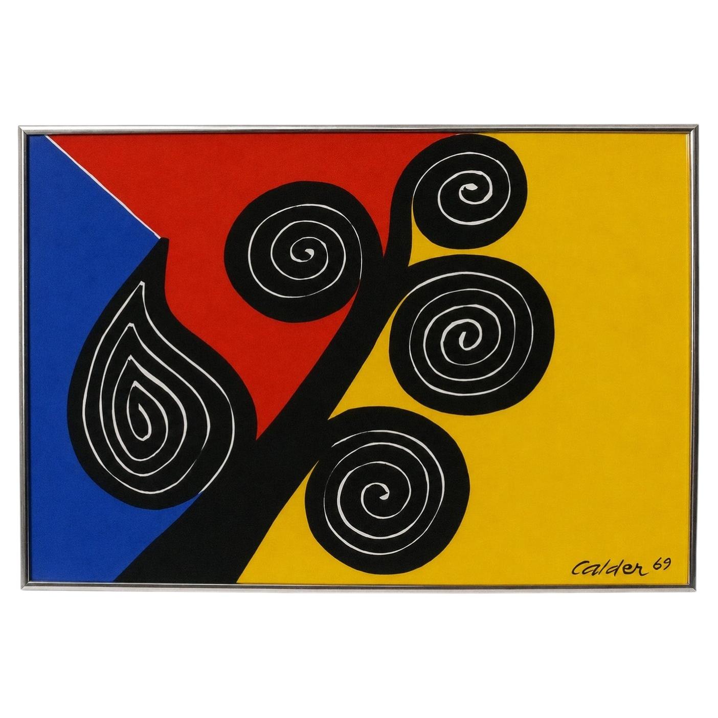 Alexander Calder Lithograph with COA 26" x 18" Mid Century Modern Art
