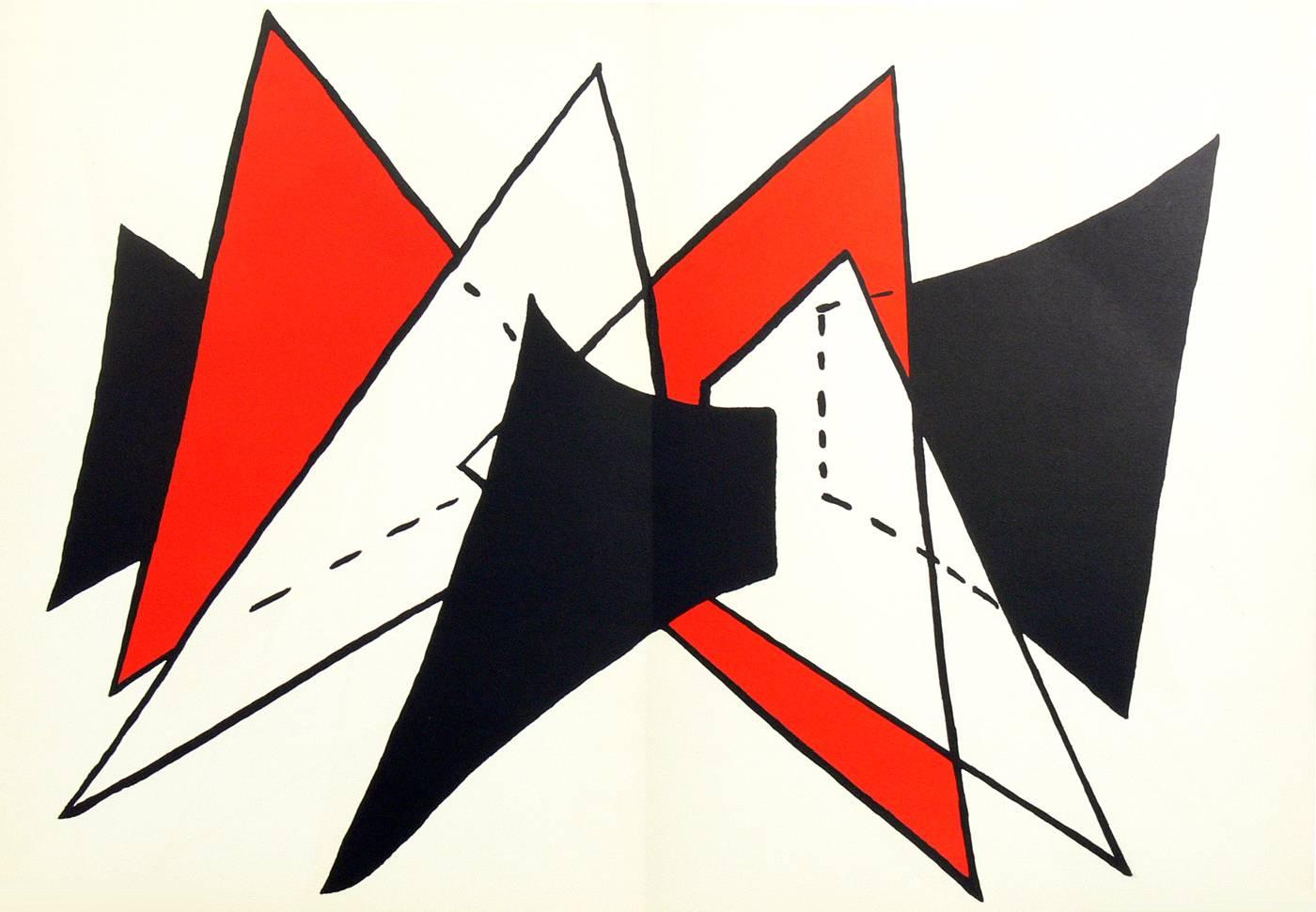 Selection of Alexander Calder color lithographs, France, circa 1960s. We purchased a group of these color lithographs from the estate of a couple that lived in France from 1951-1983. These are most likely from the limited edition folio “Derriere Le